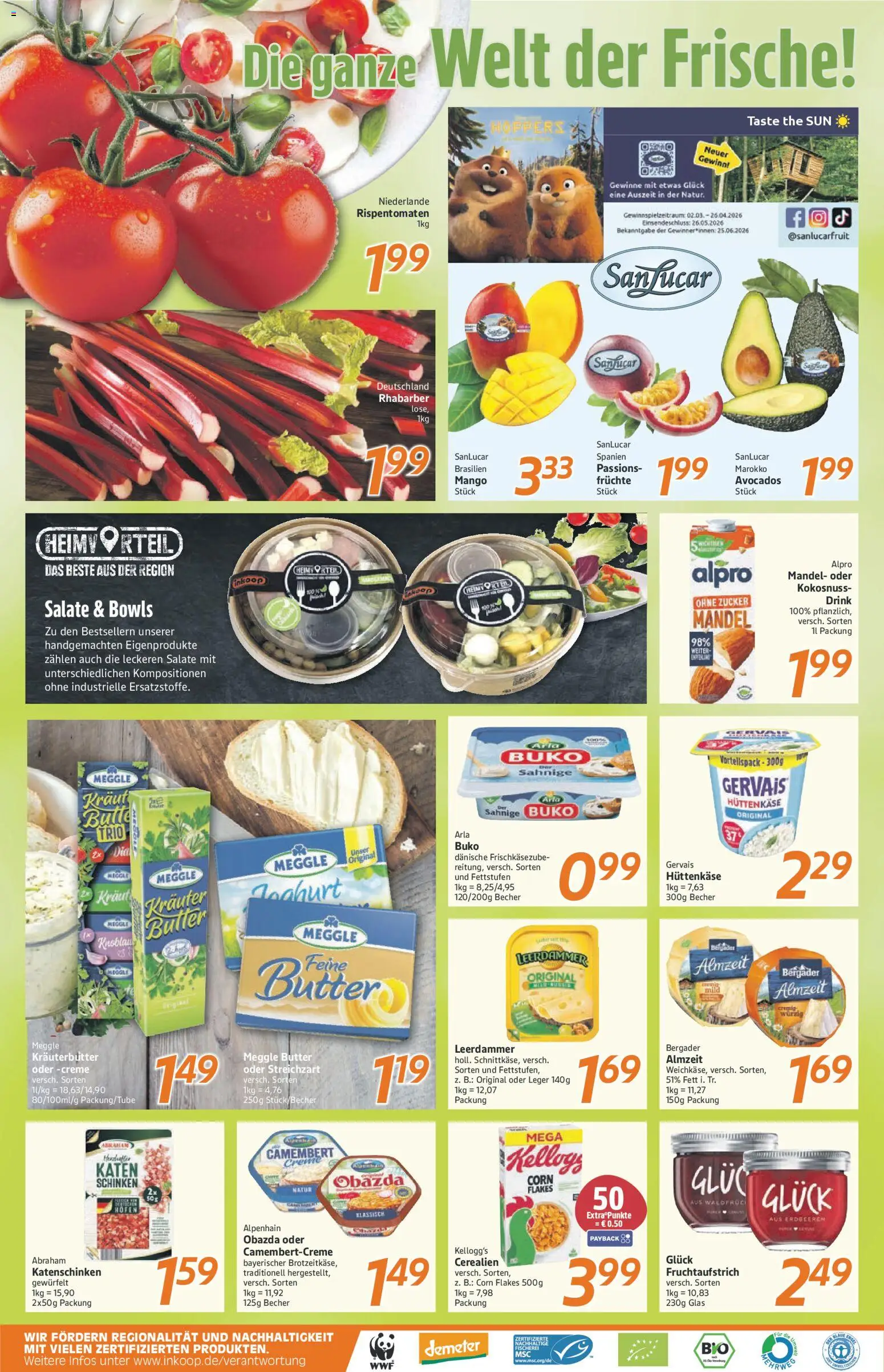 Inkoop Prospekt – gültig ab 07.04.2026 | Seite: 2 | Produkte: Kräuterbutter, Creme, Arla buko, Erdbeeren