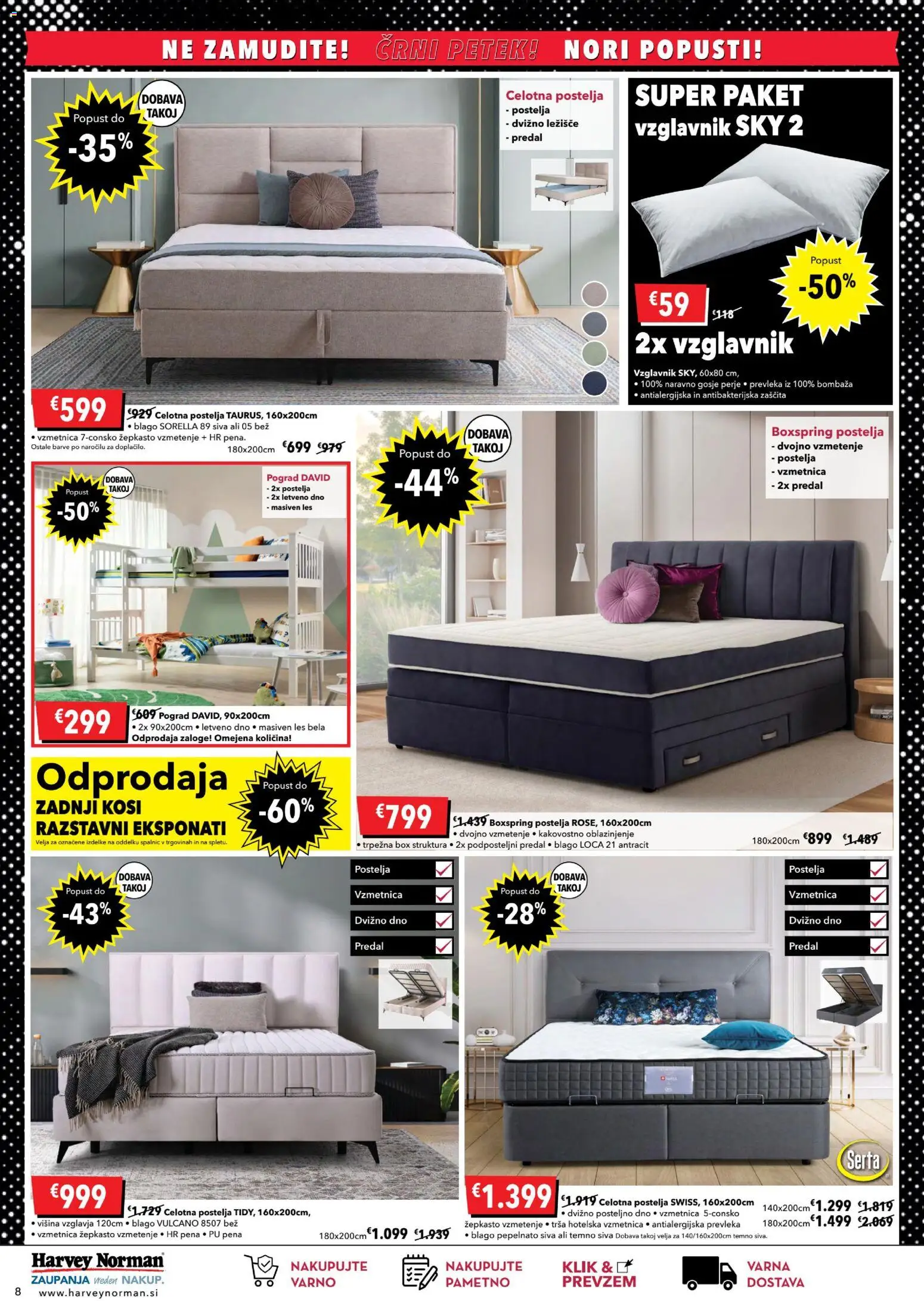 Novi Harvey Norman katalog ponudbe – veljaven od 23.10.2025 | Stran: 8 | Izdelki: Pograd, Ležišče, Vzmetnica, Prevleka