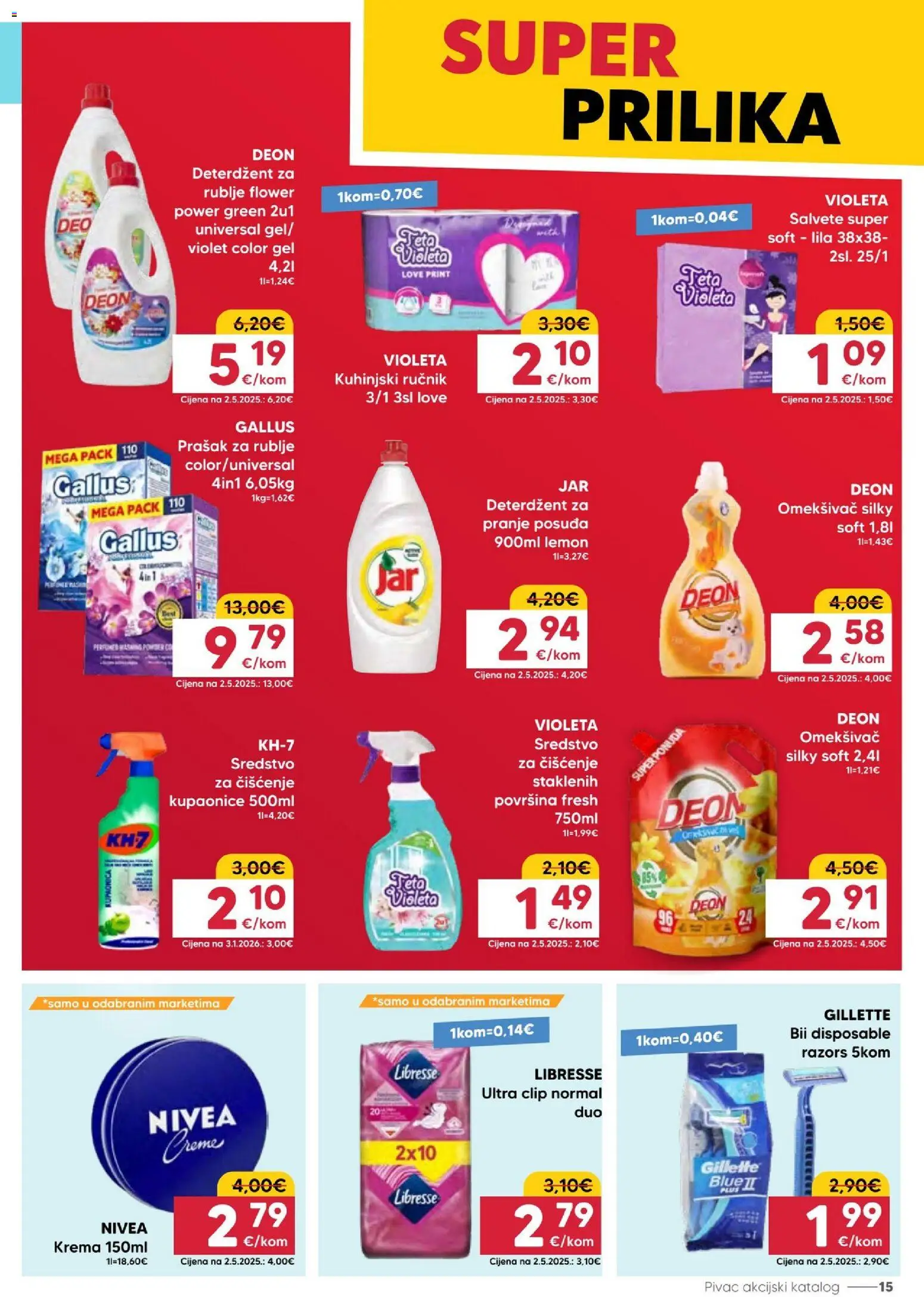 Pivac katalog | vrijedi od 20.04.2026 | Stranica: 15 | Proizvodi: Prašak za rublje, Feta, Salvete, Krema