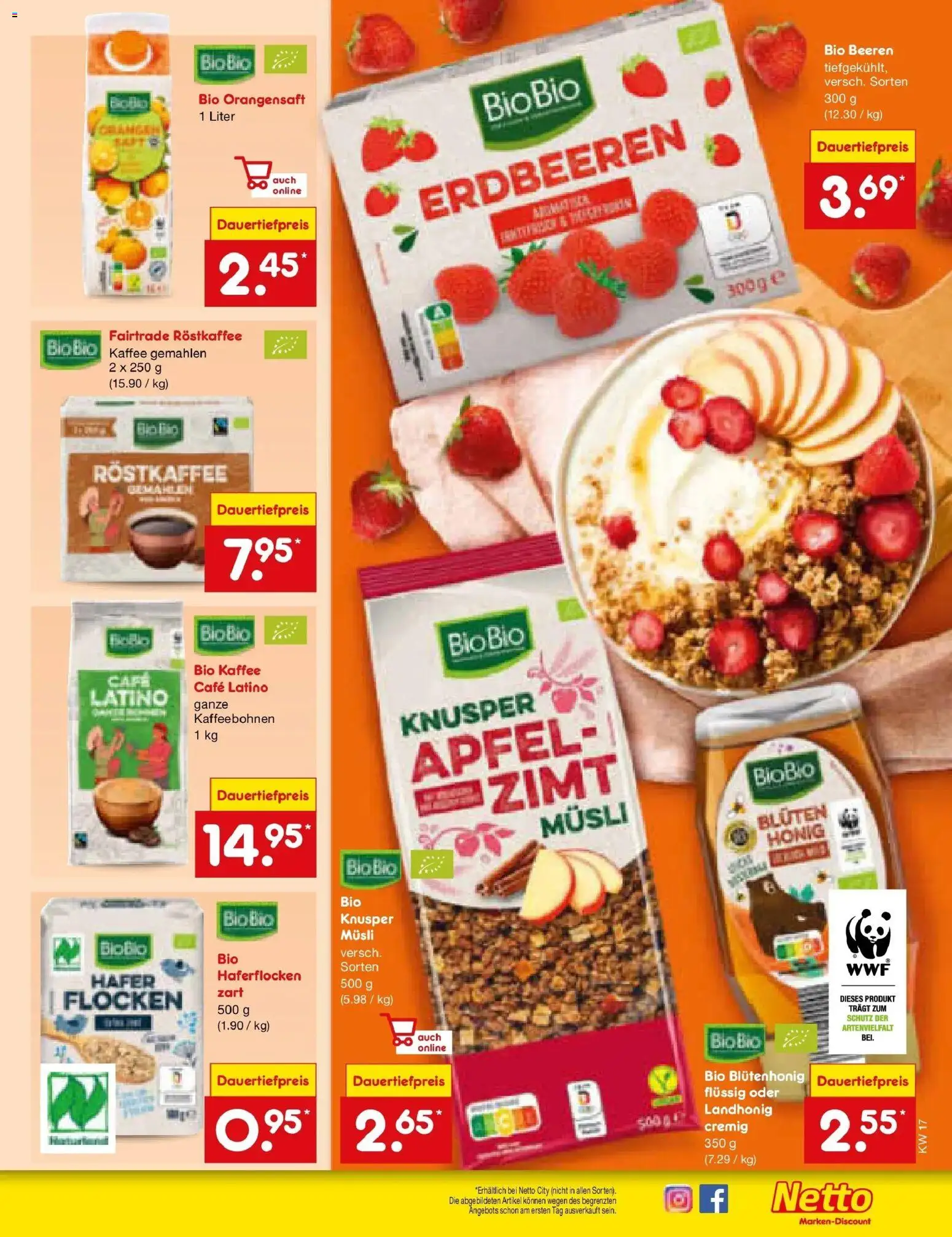 Netto Marken-Discount Prospekt Machern	 – gültig ab 20.04.2026 | Seite: 25 | Produkte: Kaffee, Äpfel, Orangensaft, Erdbeeren
