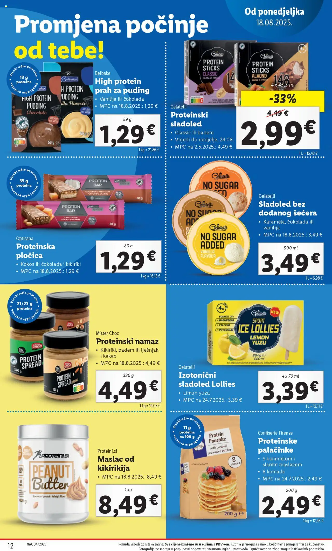 Lidl katalog | vrijedi od 18.08.2025 | Stranica: 12 | Proizvodi: Puding, Kikiriki, Limun, Namaz