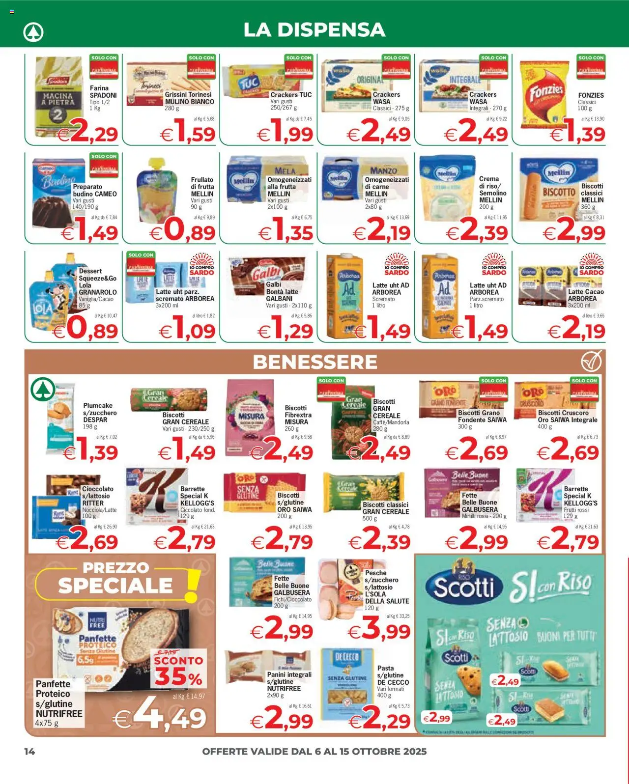 Volantino Eurospar del 06.10.2025 | Pagina: 14 | Prodotti: Cioccolato, Biscotti, Plumcake, Cacao