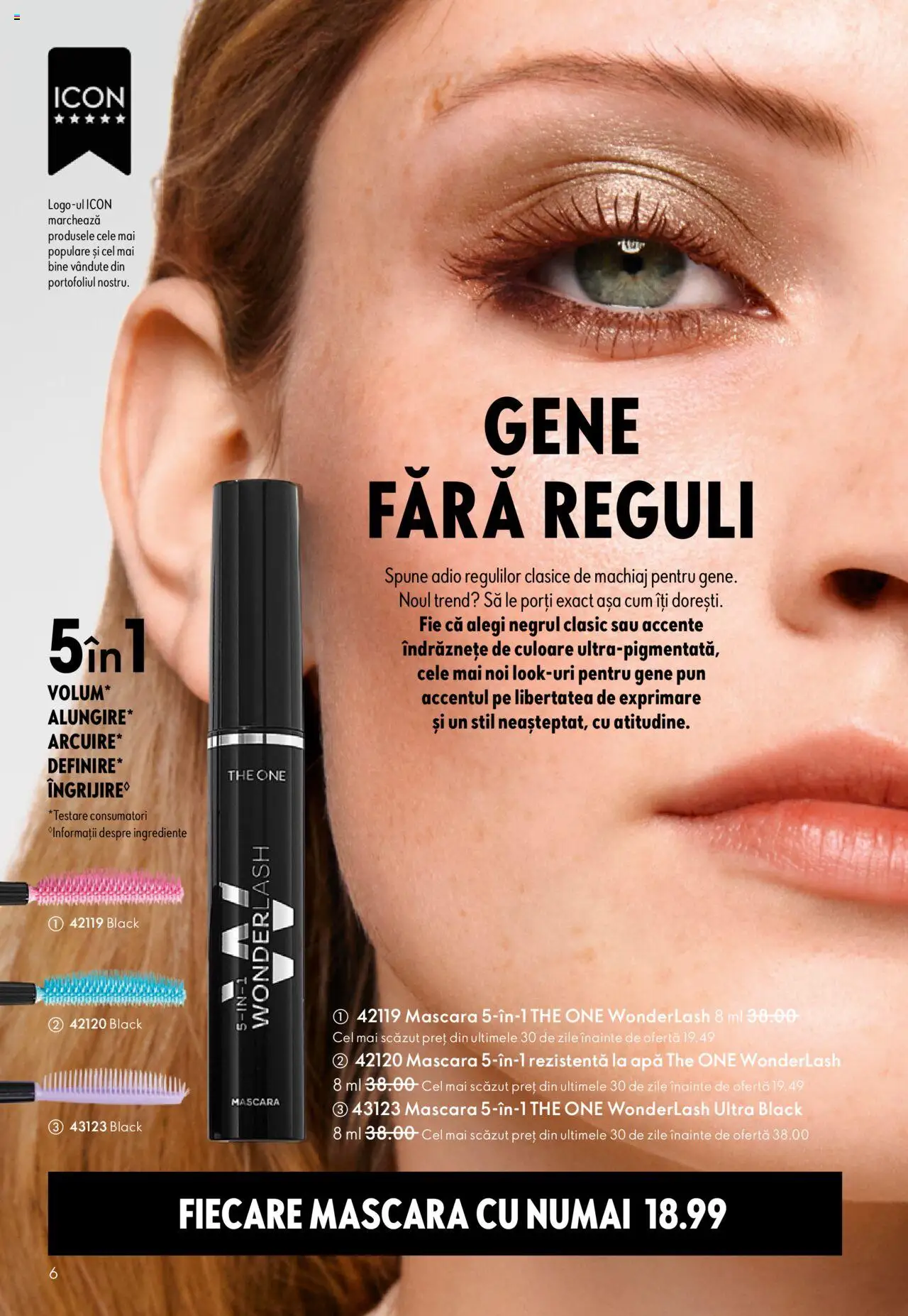 Oriflame catalog 13 2025 – valabil de la 10.09.2025 | Pagină: 6 | Produse: Machiaj, Mascara, Apă