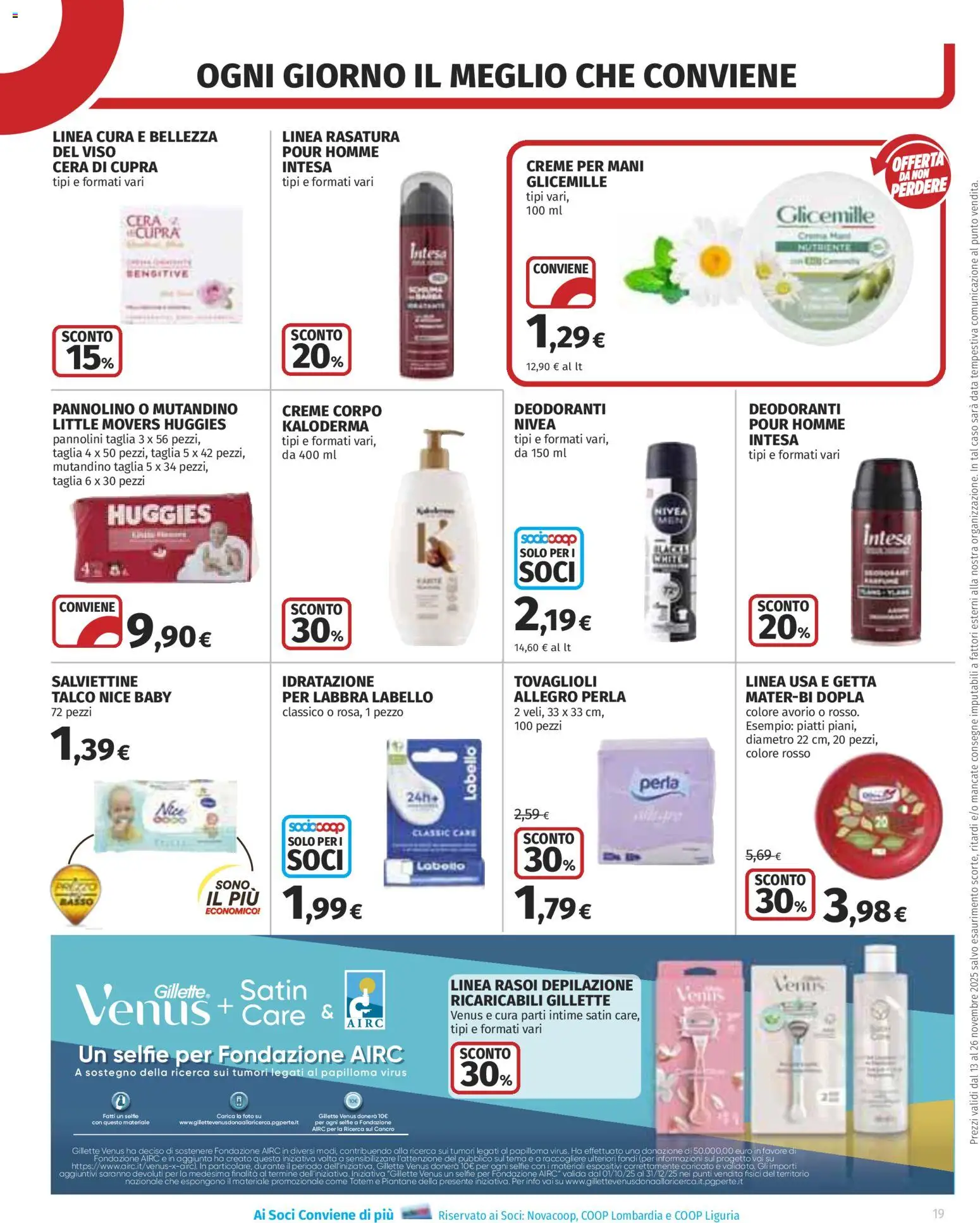 Volantino COOP del 13.11.2025 | Pagina: 19 | Prodotti: Pannolini, Talco, Data