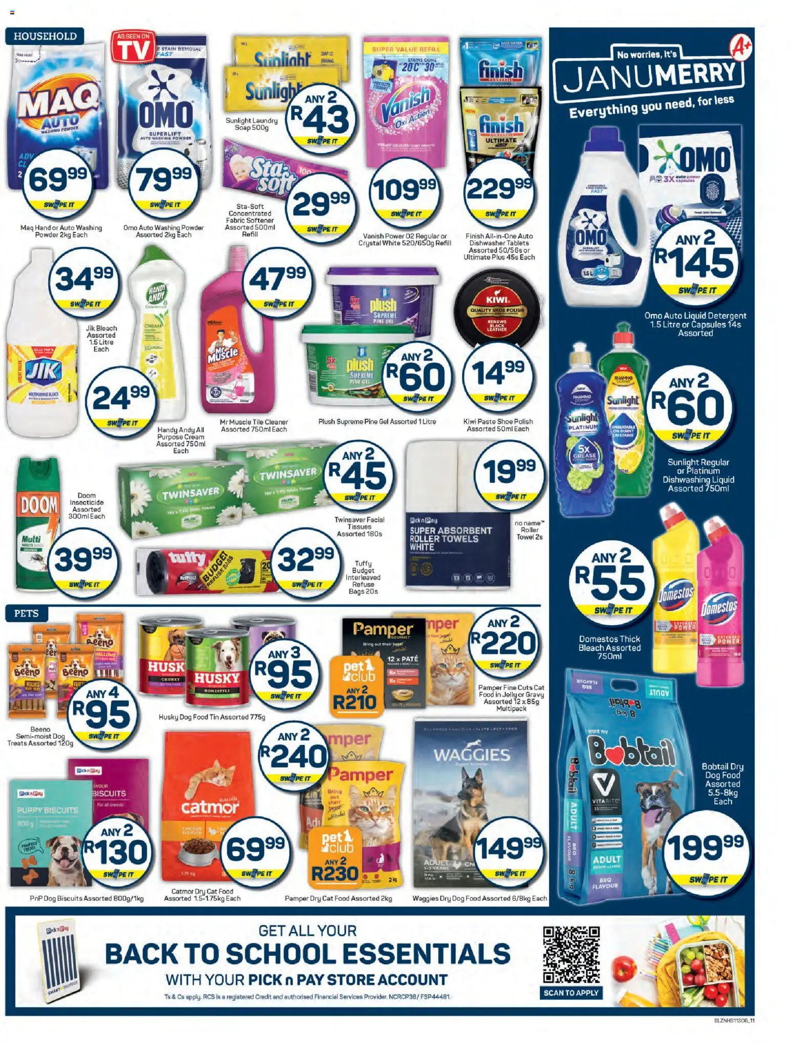 New Pick n Pay catalogue – valid from 23.01.2026 | Page: 11 | Products: Bleach, Cream, Gravy, Tissues