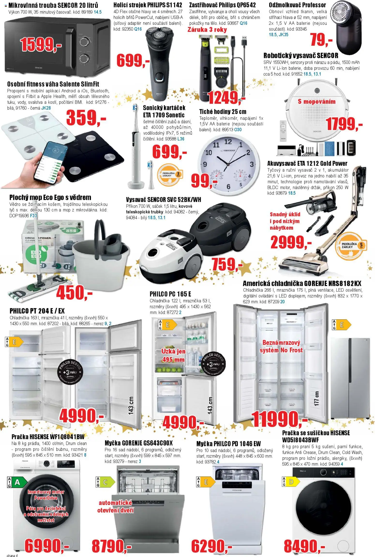 Eva supermarket leták od 19.11.2025 | Strana: 4 | Produkty: Ruční vysavač, Hodiny, Zastřihovač, Sáček