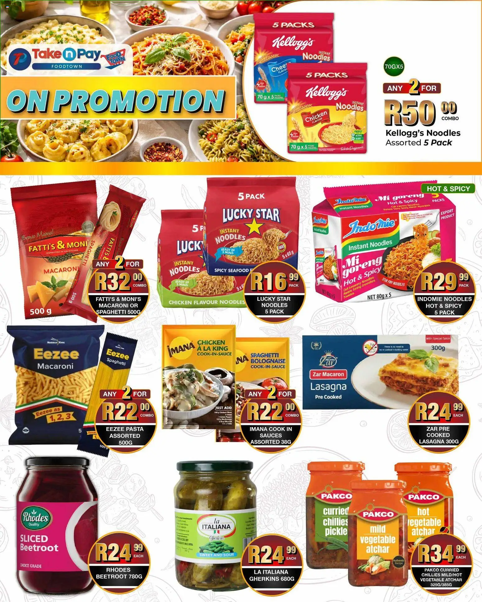 New Take n Pay catalogue – valid from 20.04.2026 | Page: 18 | Products: Atchar, Noodles, Pasta, Seafood