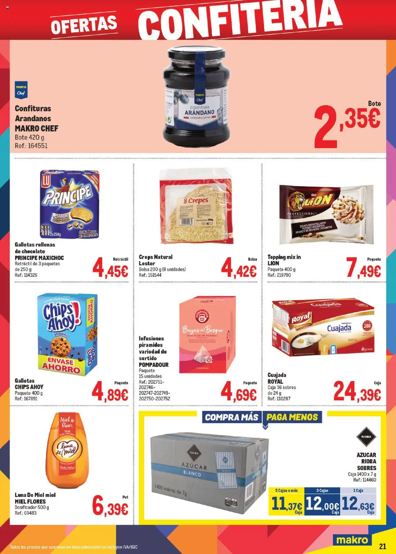 Makro - Precios Canarias │ válido desde el 06.10.2025 | Página: 21 | Productos: Chocolate, Galletas, Galletas rellenas, Caja