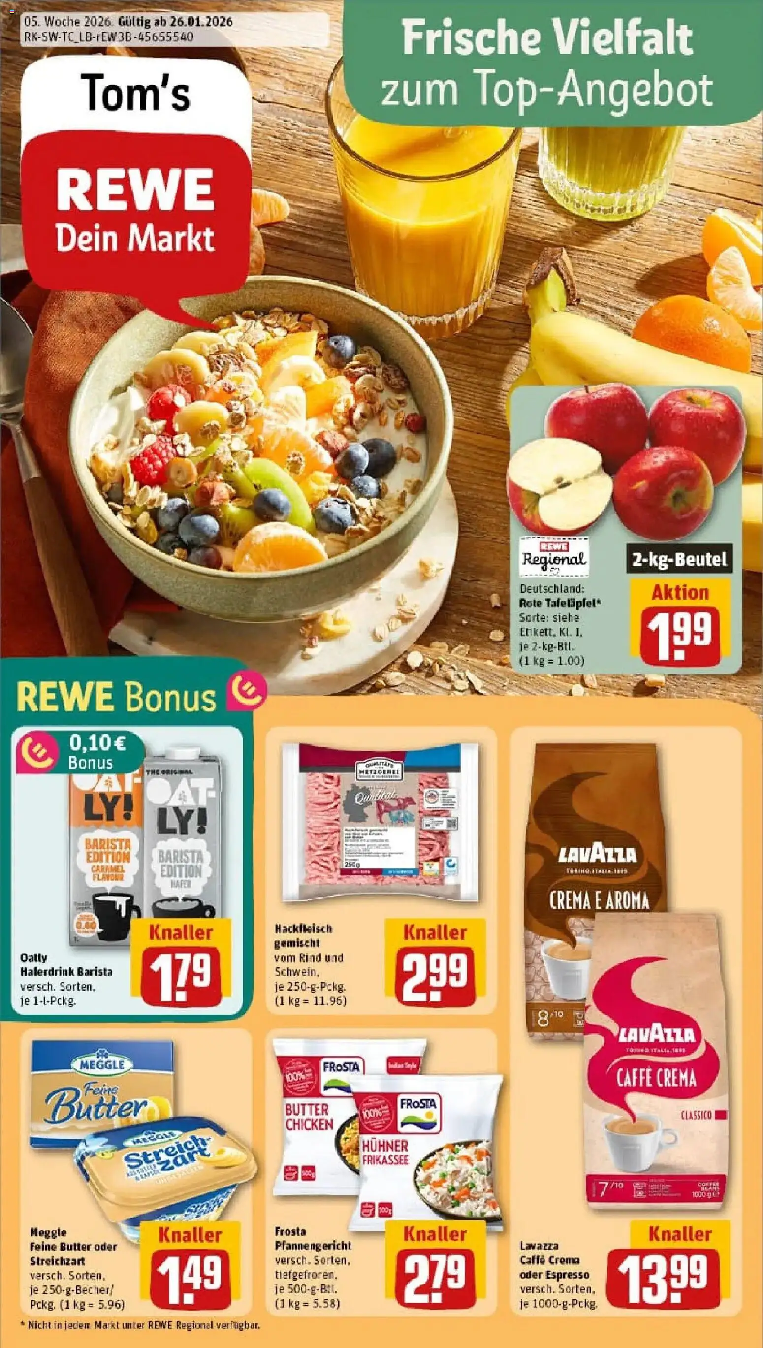 Rewe prospekt Frankenthal	 – gültig ab 26.01.2026 | Seite: 1 | Produkte: Lavazza, Butter, Frosta, Haferdrink