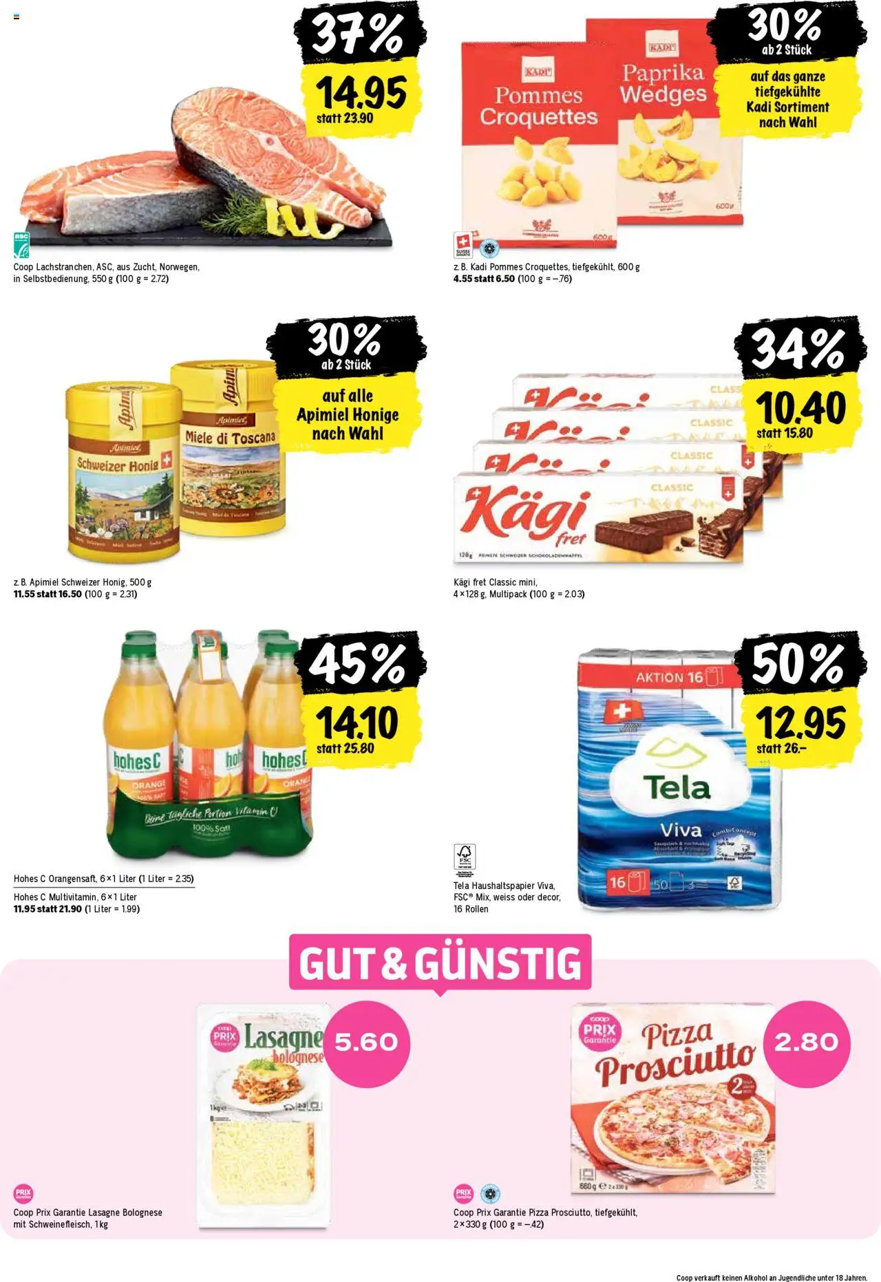 Coop Aktionen ab 14.08.2025 | Seite: 22 | Produkte: Orangensaft, Pizza, Schweinefleisch, Miele