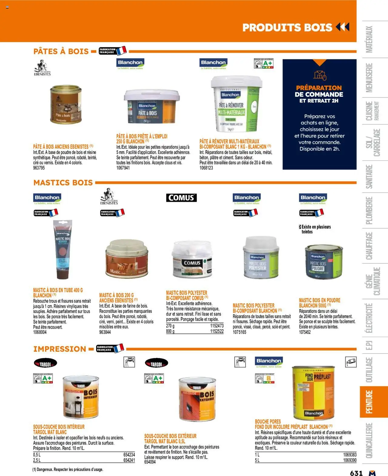  | Page: 631 | Produits: Cire, Farine, Poudre, Pâtes