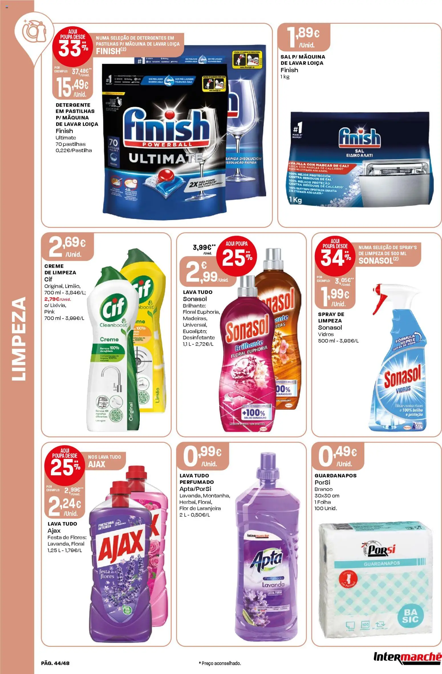 Intermarché folheto │ válido de 02.01.2026 | Página: 44 | Produtos: Flores, Guardanapos, Sal, Creme