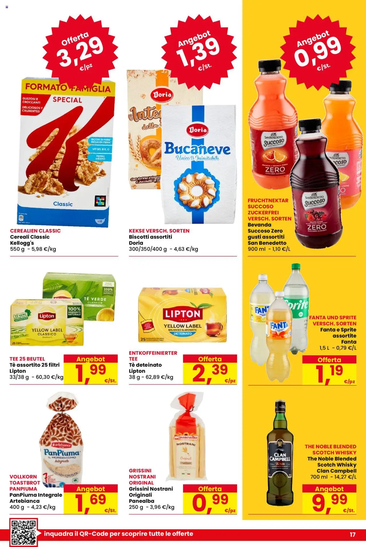 Volantino Despar del 16.10.2025 | Pagina: 17 | Prodotti: Biscotti, Whisky, Fanta, Arancia