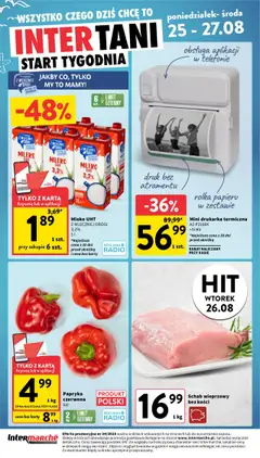 Intermarche Gazetka od 21.08.2025 | Strona: 44 | Produkty: Drukarka, Schab wieprzowy, Papryka, Mleko