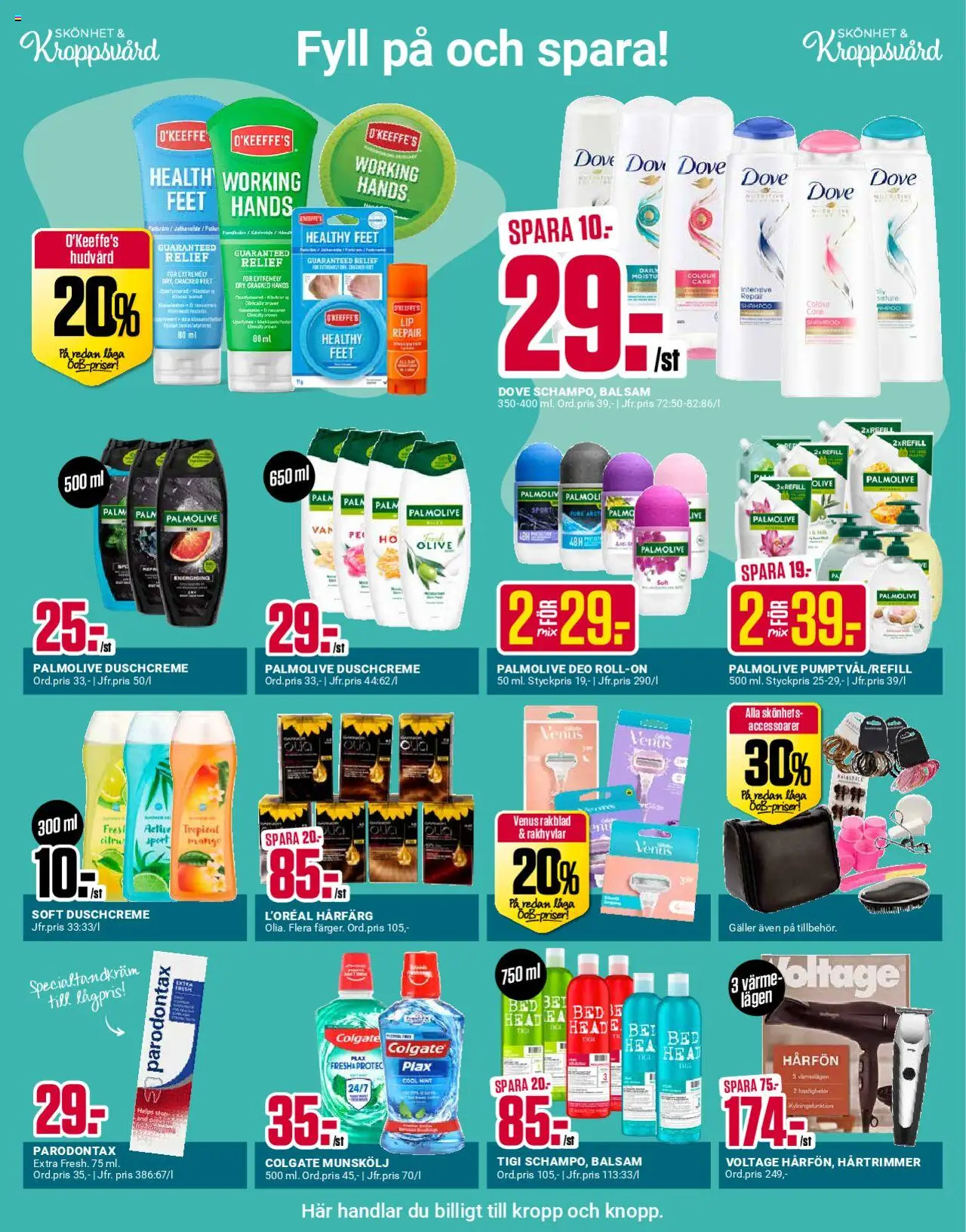 ÖoB reklamblad aktuell från 28.07.2025 | Sida: 4 | Produkter: Munskölj, Hårfärg, Galler, Palm