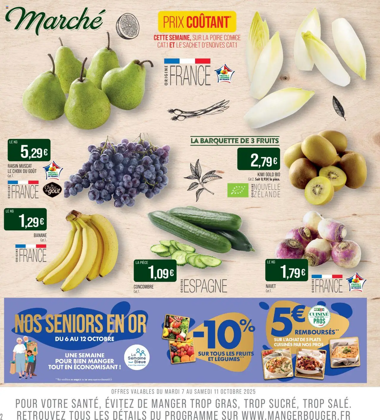 {H1} | Page: 2 | Produits: Concombre, Poire, Raisin, Navet