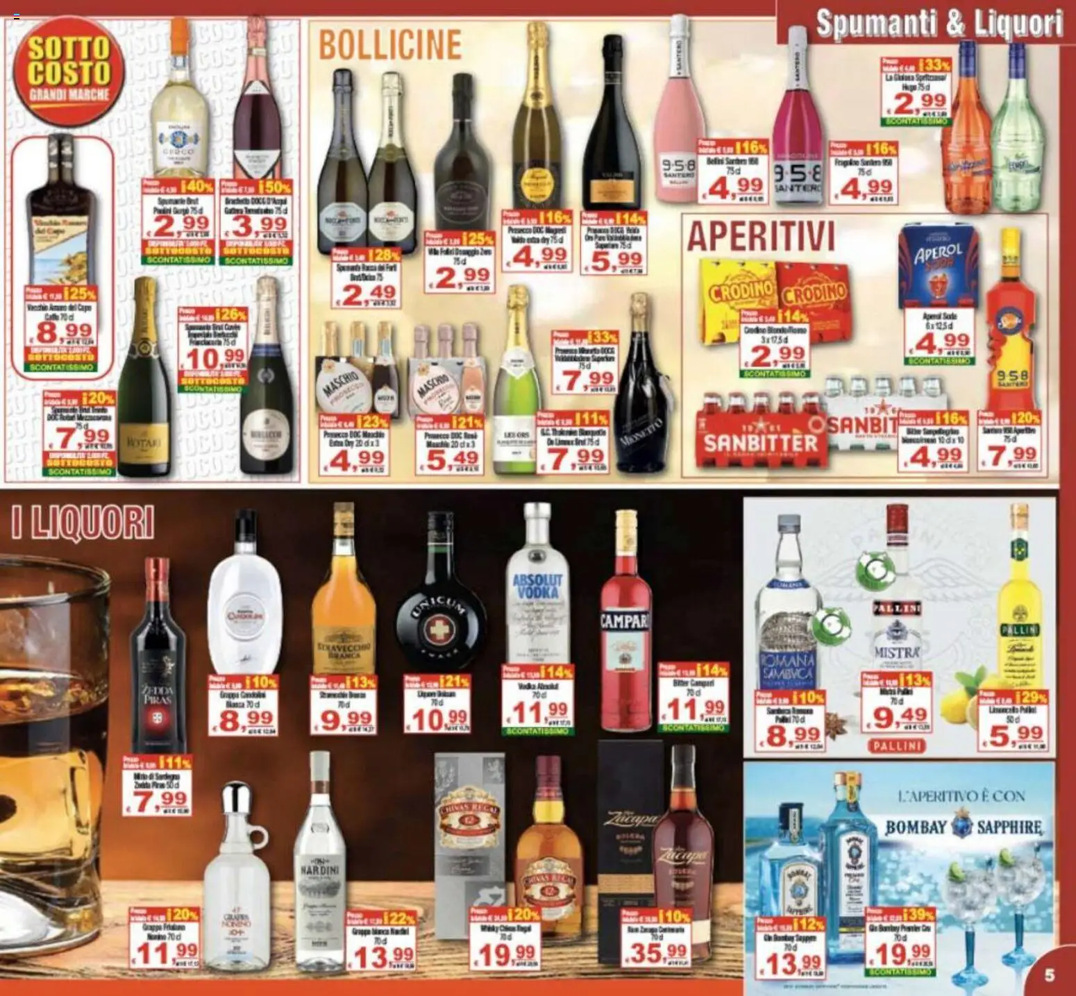 Volantino CTS del 17.03.2026 | Pagina: 5 | Prodotti: Vodka, Prosecco, Aperol