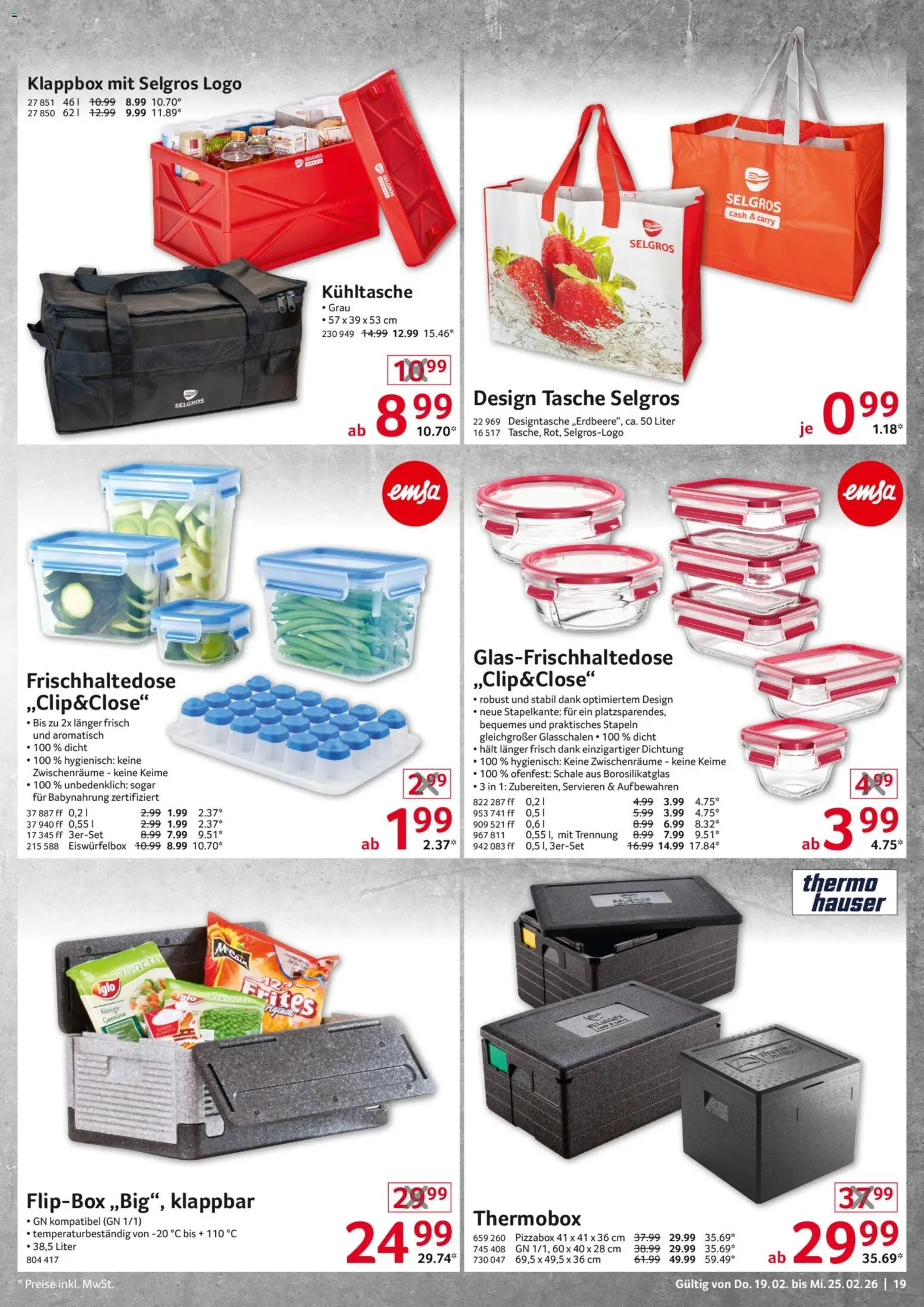 Selgros  Non Food – gültig ab 19.02.2026 | Seite: 19 | Produkte: Tasche, Iglo, Babynahrung, Gemüse