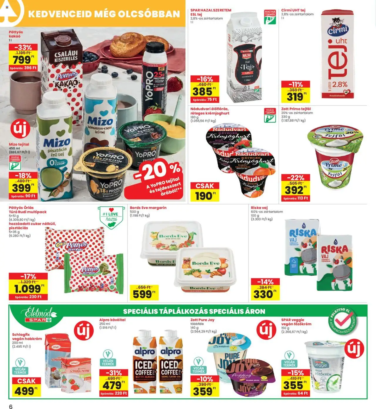 Interspar akciós ujság - amely érvényes a következő dátumtól: 21.08.2025 | Oldal: 6 | Termékek: Tej, Tejföl, Vegán, Túró