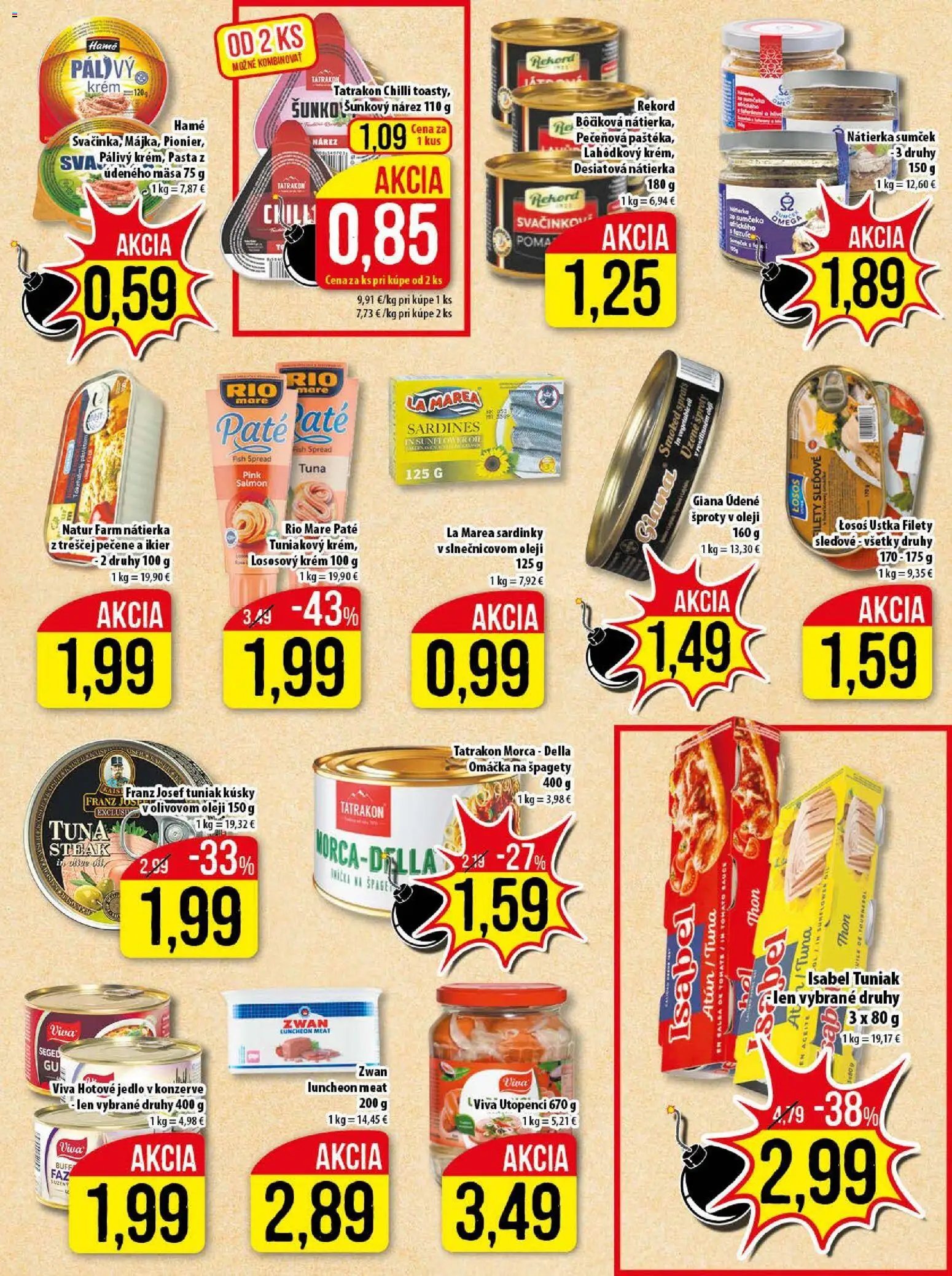 Nové Klas akcie – leták je platný od 17.11.2025 | Strana: 18 | Produkty: Sardinky, Rio Mare, Krém, Steak