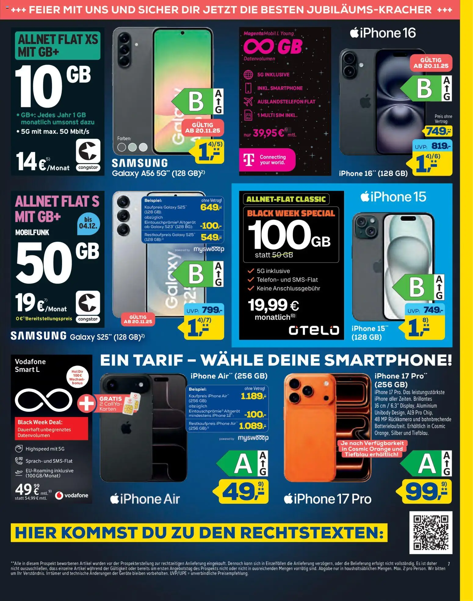 Euronics - Black Friday – gültig ab 19.11.2025 | Seite: 7 | Produkte: Samsung, Iphone, Telefon, Smartphone