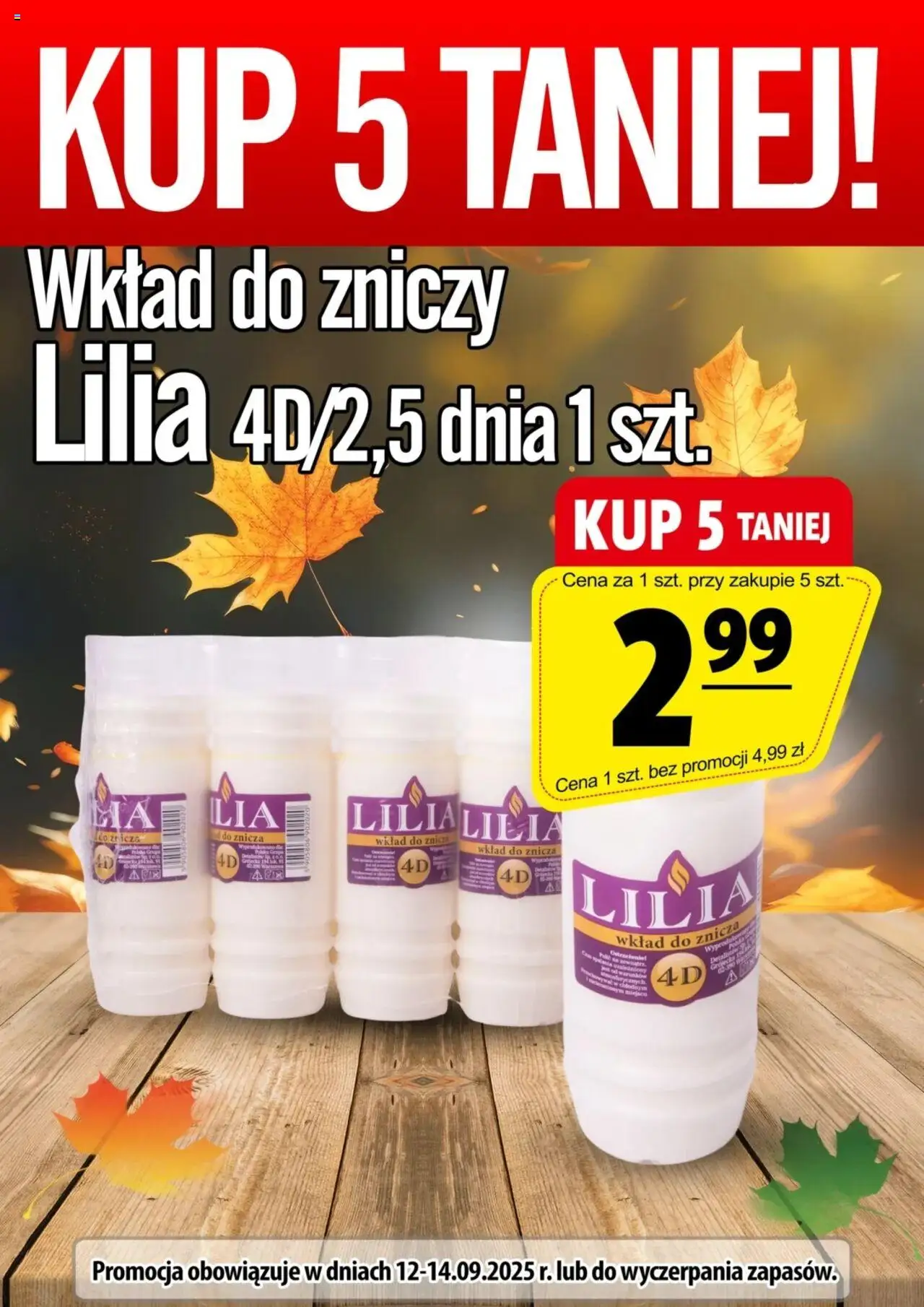 Prim Market Promocja - Wkład Do Zniczy Lilia 4d/2,5 Dnia od 12.09.2025 | Strona: 1