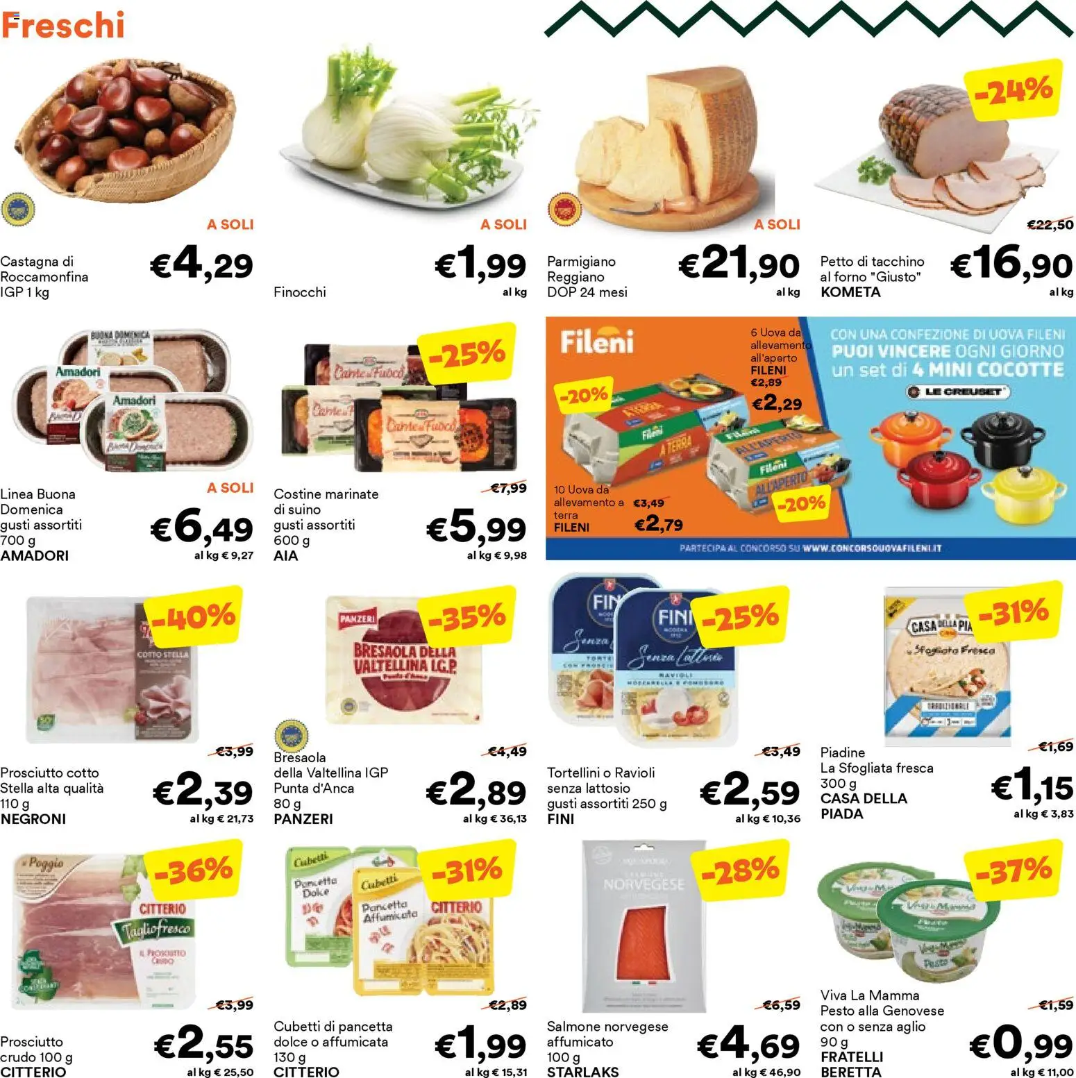 Volantino Unes del 22.10.2025 | Pagina: 2 | Prodotti: Pancetta, Pesto, Ravioli, Parmigiano