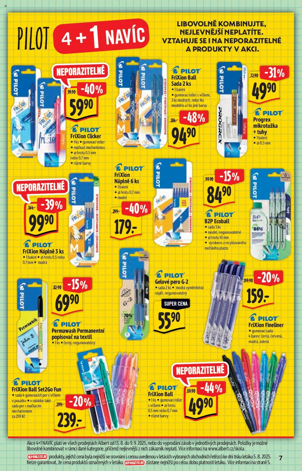 Albert katalog - Hypermarket od 13.08.2025 | Strana: 7 | Produkty: Pero, Popisovač, Barvy