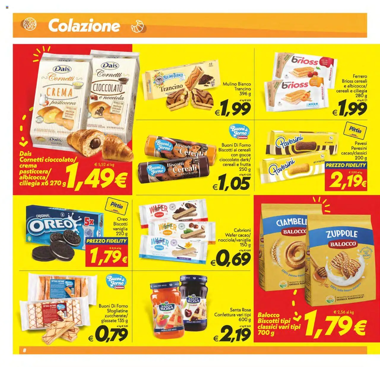 Volantino SuperConveniente del 13.06.2025 | Pagina: 8 | Prodotti: Cioccolato, Cereali, Biscotti, Latte
