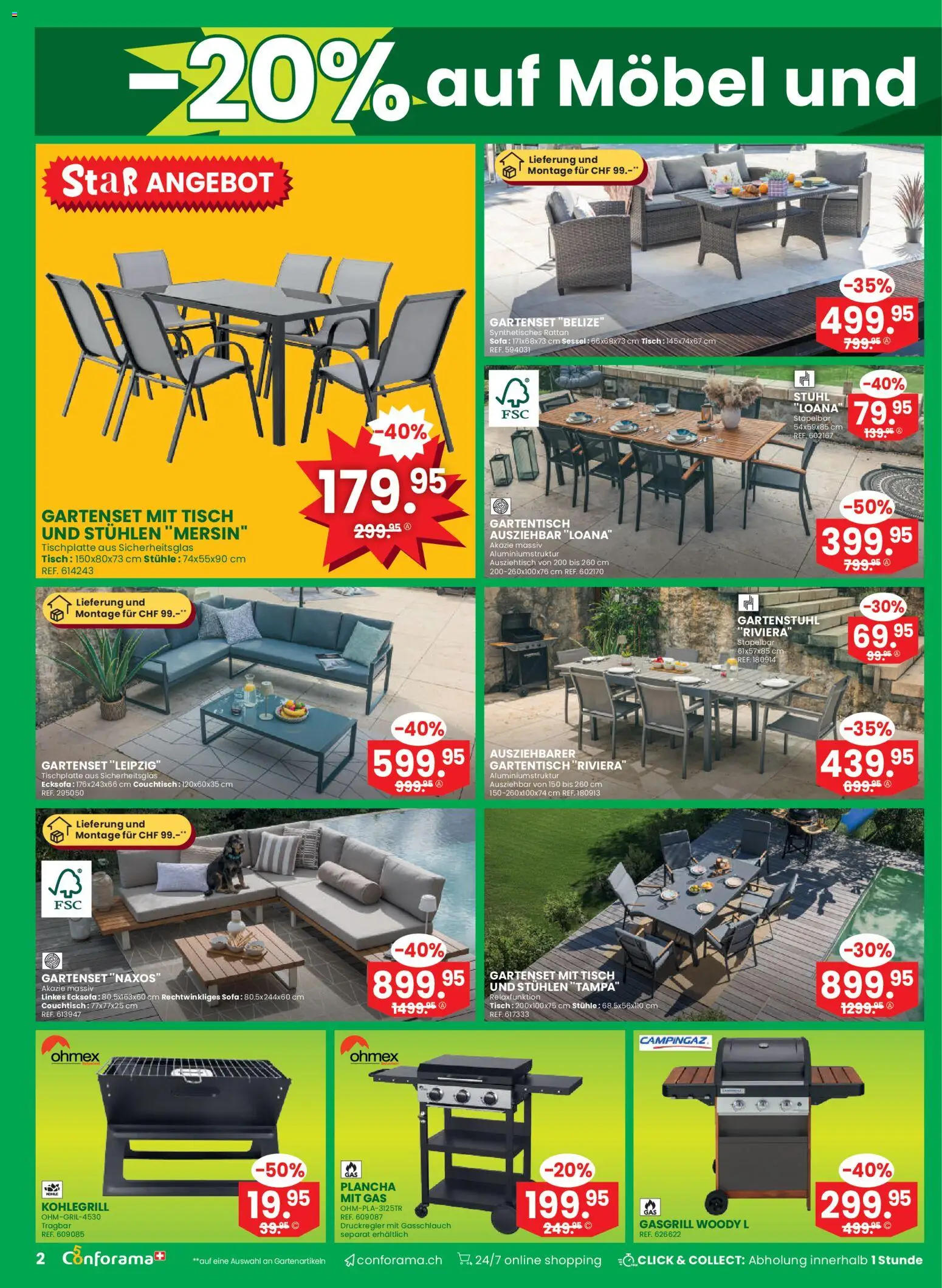 Conforama aktionen – gültig ab 08.04.2026 | Seite: 2 | Produkte: Sofa, Sessel, Couchtisch, Stuhl
