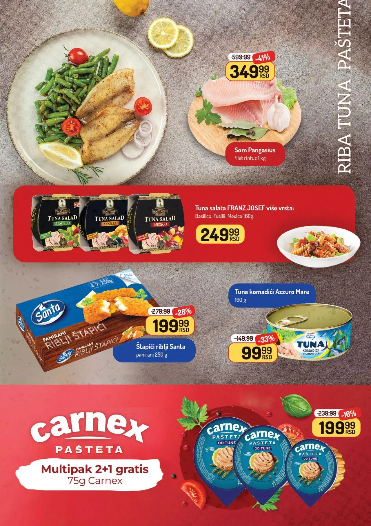 Aman katalog - važi od 20.06.2025 | Strana: 3 | Proizvode: Salata, Riblji štapići, Riba, Pašteta