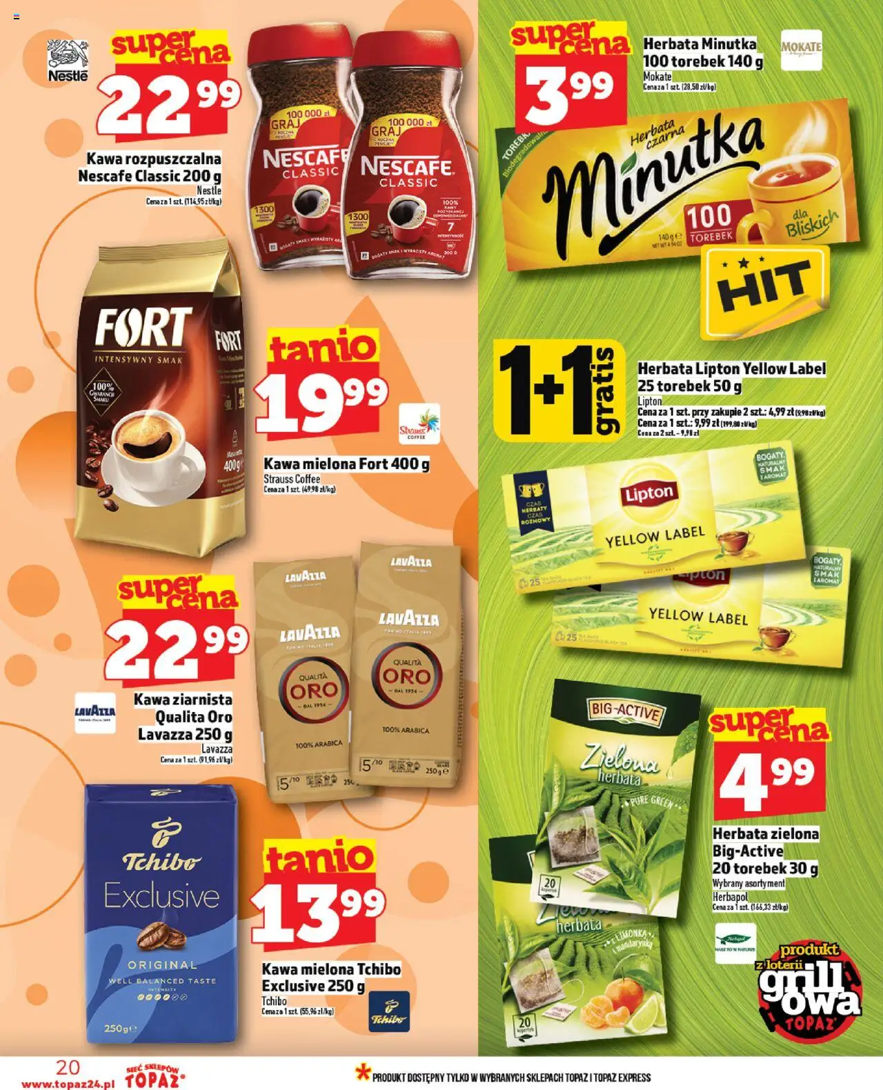 Topaz Gazetka - Ceny małe na stałe od 12.06.2025 | Strona: 20 | Produkty: Kawa rozpuszczalna, Lavazza, Tchibo exclusive, Tchibo