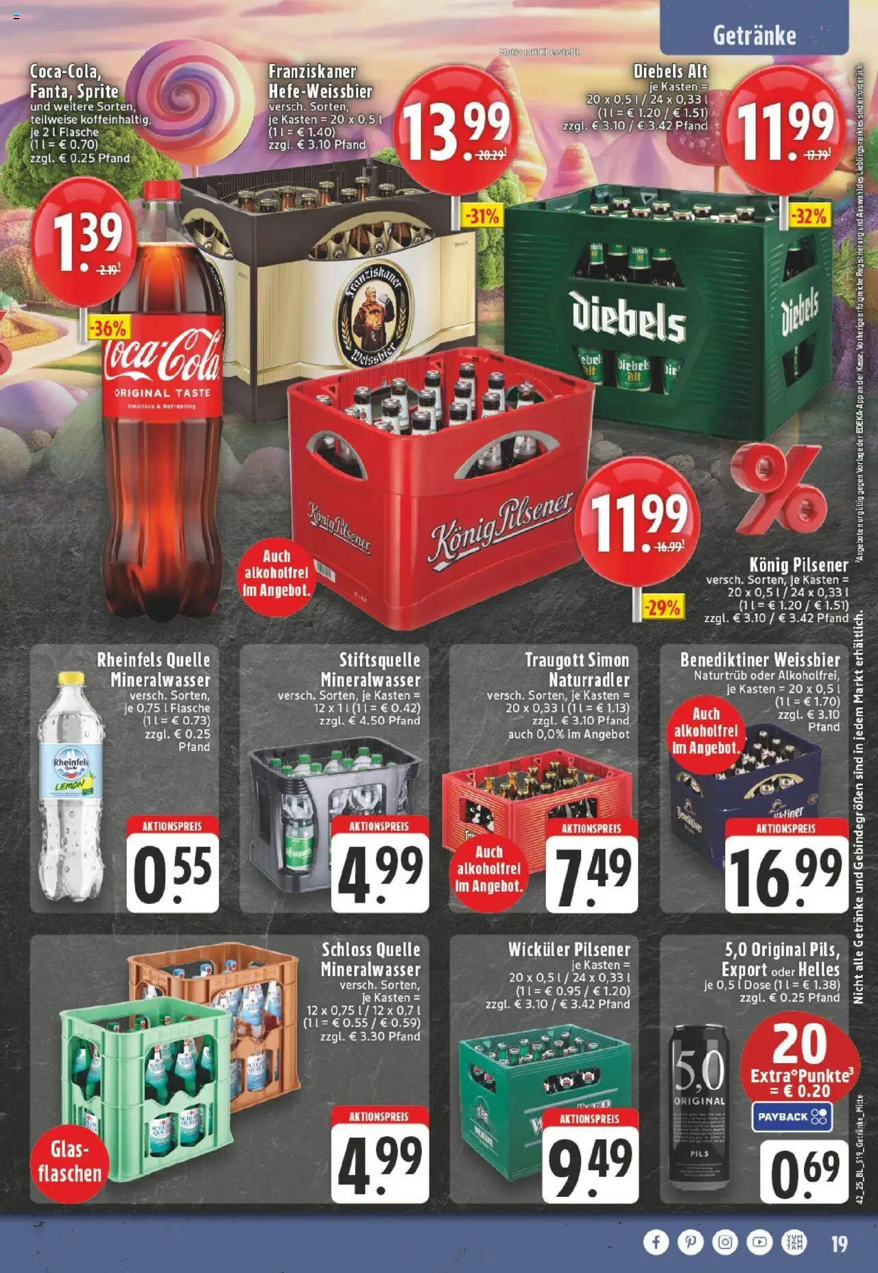 Edeka prospekt Dinslaken-Hiesfeld	 – gültig ab 13.10.2025 | Seite: 19 | Produkte: Franziskaner, Konig pilsener, Weißbier, Pils