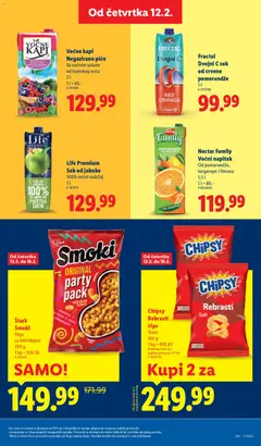 Lidl katalog - pregled Lidl kataloga - važi od 12.02.2026 | Strana: 33 | Proizvode: Čips, Pomorandza, Sok, Jabuke