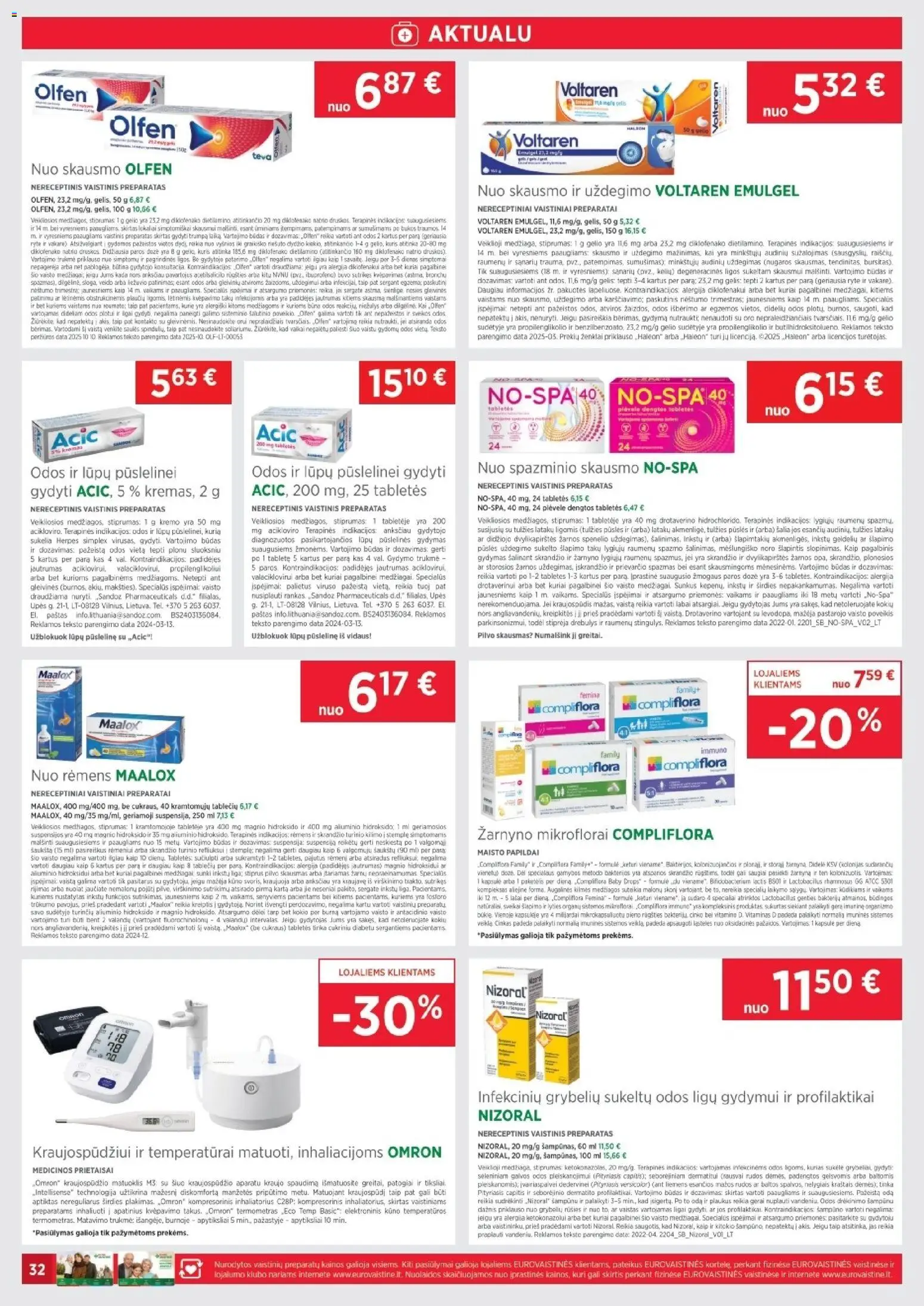 EUROVAISTINĖ akcijos nuo 31.01.2026 | Puslapis: 32 | Prekių: Dėžė, Termometras