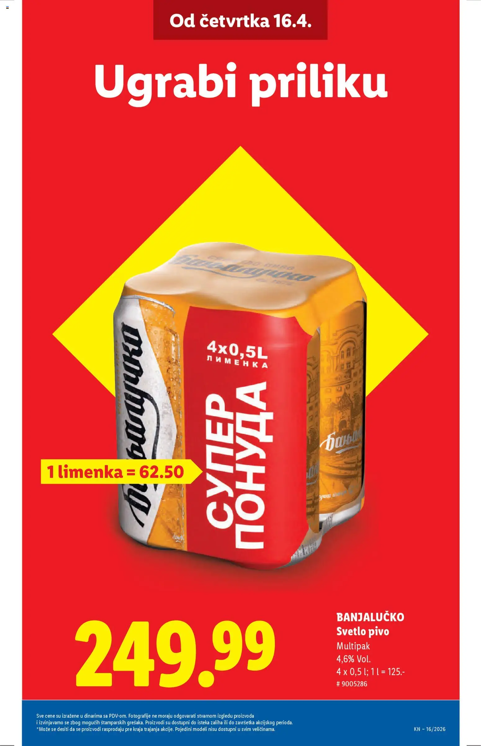 Lidl katalog - važi od 16.04.2026 | Strana: 9 | Proizvode: Pivo