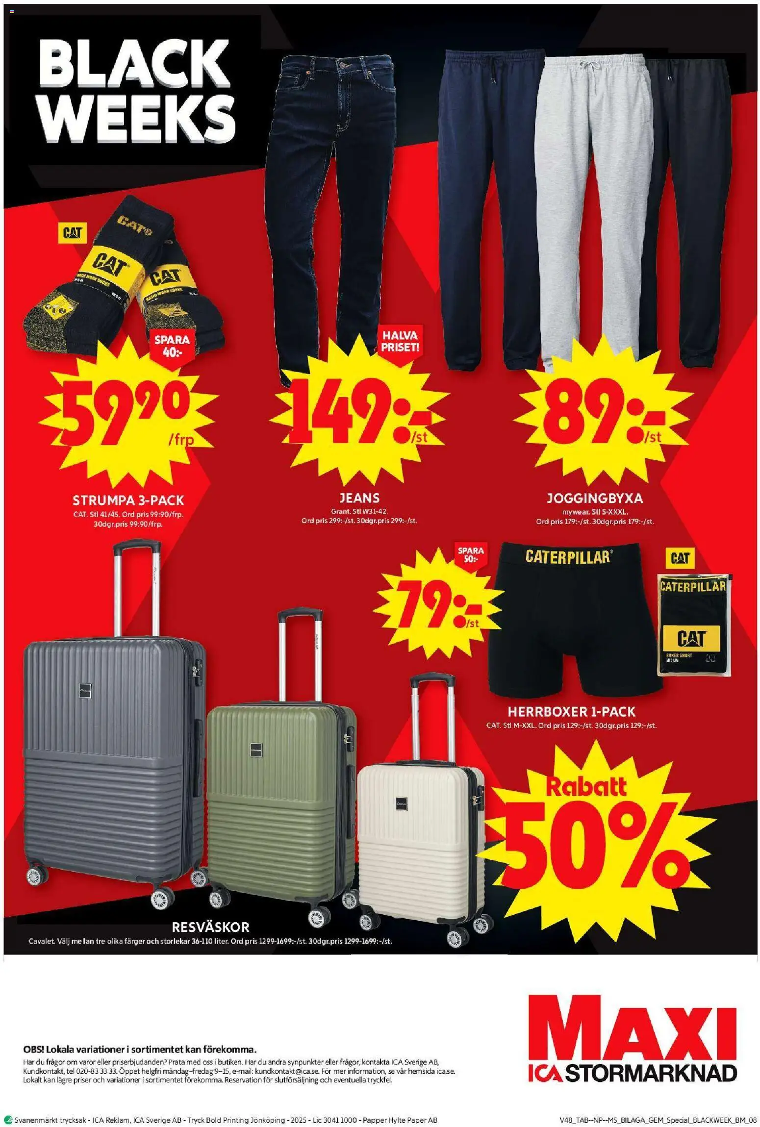 ICA Maxi reklamblad aktuell från 24.11.2025 | Sida: 24 | Produkter: Shorts, Papper, Jeans