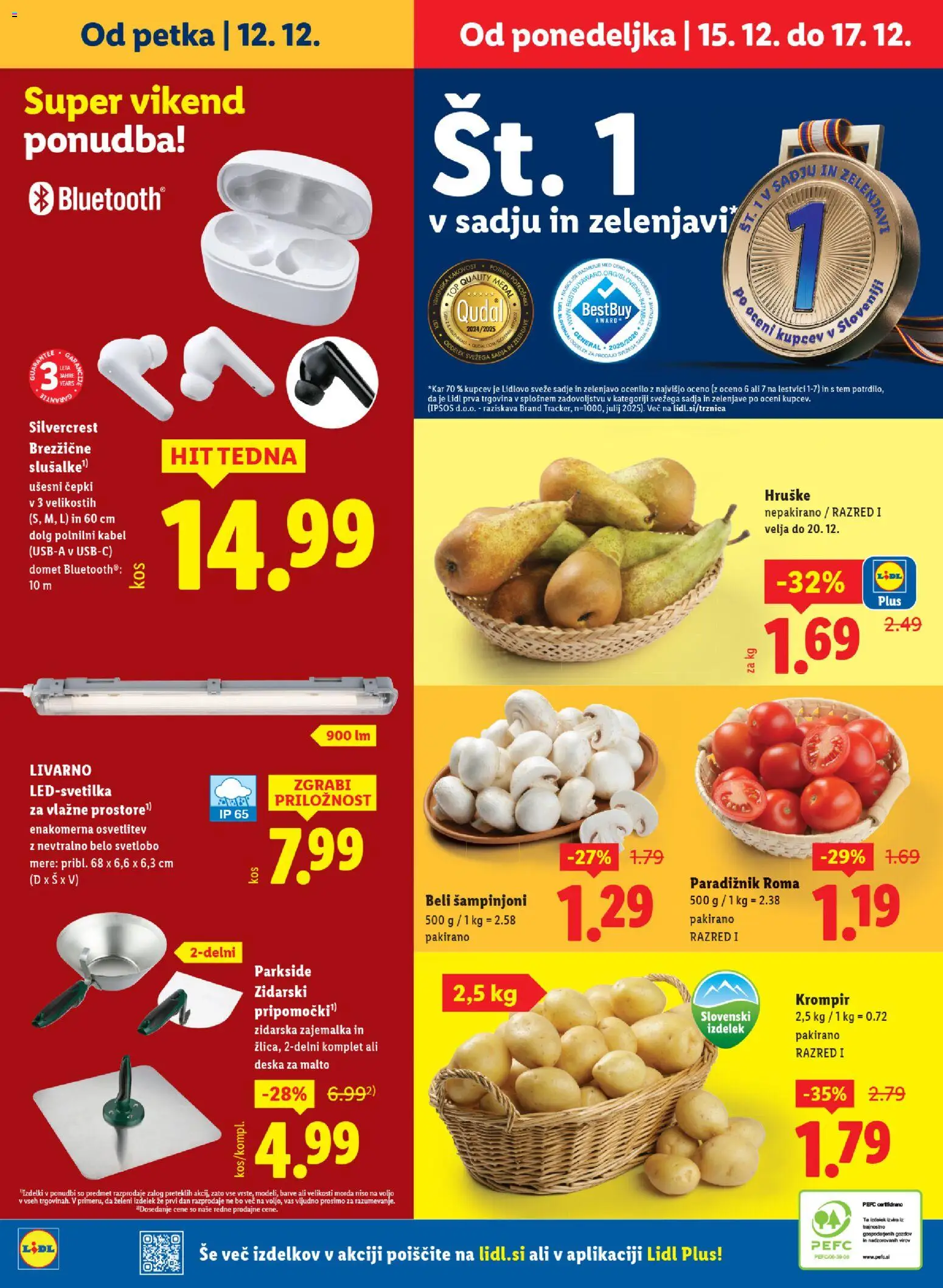 Novi Lidl katalog ponudbe – veljaven od 11.12.2025 | Stran: 62 | Izdelki: Kabel, Paradiznik, Krompir, Sadje