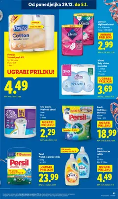 Libresse Higijenski ulošci, 36 ili 40 komada - Pregled kataloga iz trgovine Lidl, vrijedi od 27.12.2025 | Stranica: 61 | Proizvodi: Vlažne maramice, Omekšivač, Toaletni papir, Persil