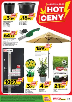 Pogląd oferty "Brico Marché gazetka" - ważna od 25.03.2026 | Strona: 3 | Produkty: Trawy, Ziemia, Doniczki