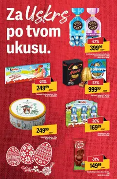 Maxi katalog - pregled Maxi kataloga - važi od 19.03.2026 | Strana: 11 | Proizvode: Keks, Bounty, Jaja, Čokolada
