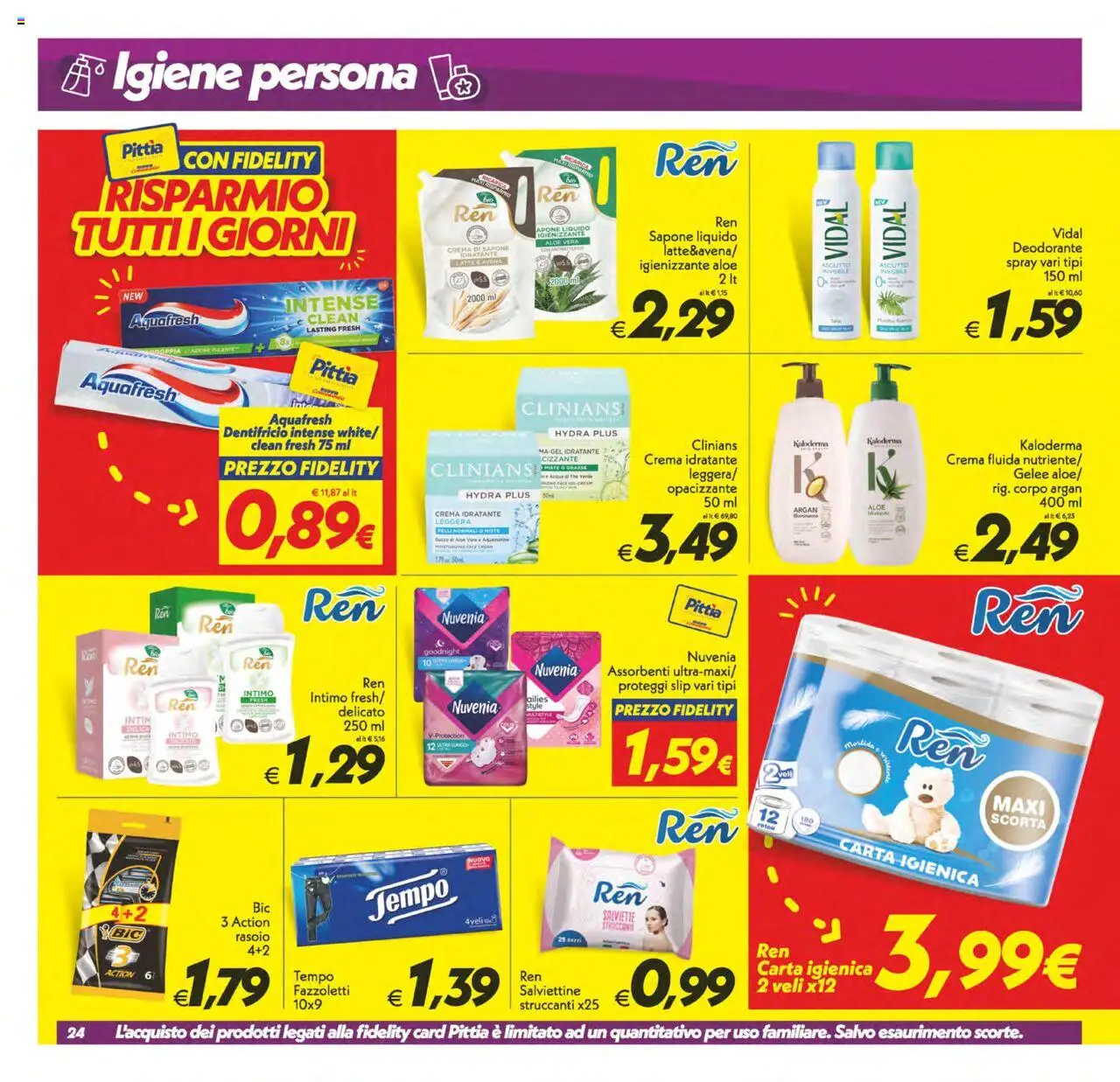 Volantino SuperConveniente del 12.09.2025 | Pagina: 24 | Prodotti: Crema, Sapone, Deodorante, Proteggi slip