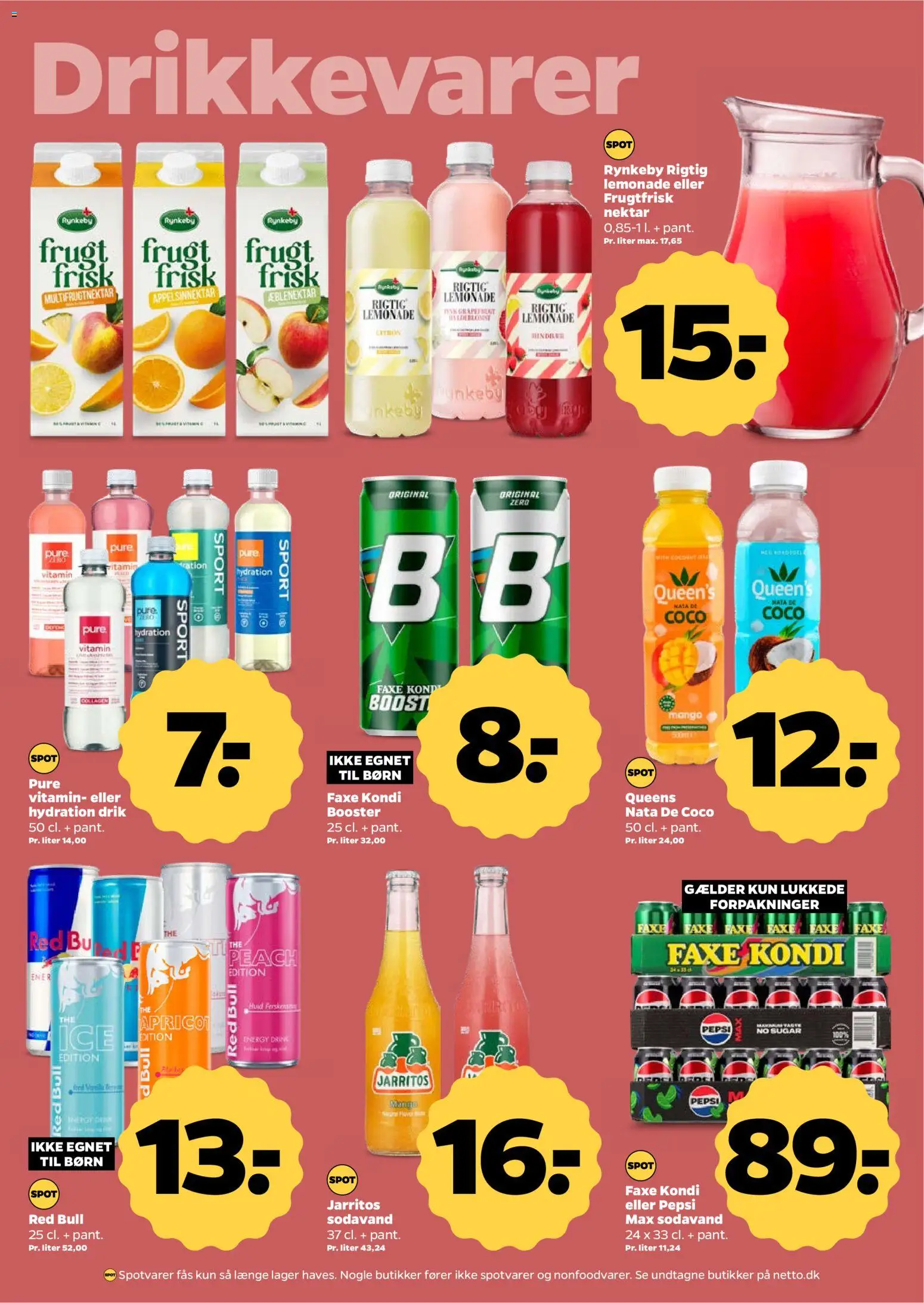 Netto tilbudsavis – gyldig fra 25.04.2026 | Side: 23 | Produkter: Hindbær, Faxe Kondi, Pepsi, Pepsi Max