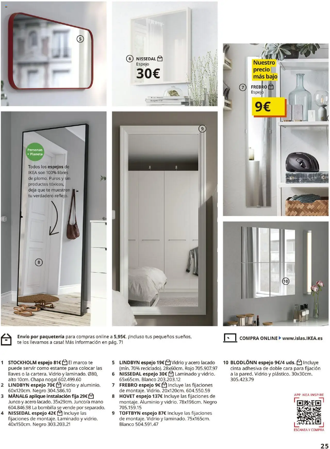 Catálogo IKEA Accesorios y decoración │ válido desde el 04.02.2025 | Página: 25 | Productos: Té, Marco, Estante, Espejo