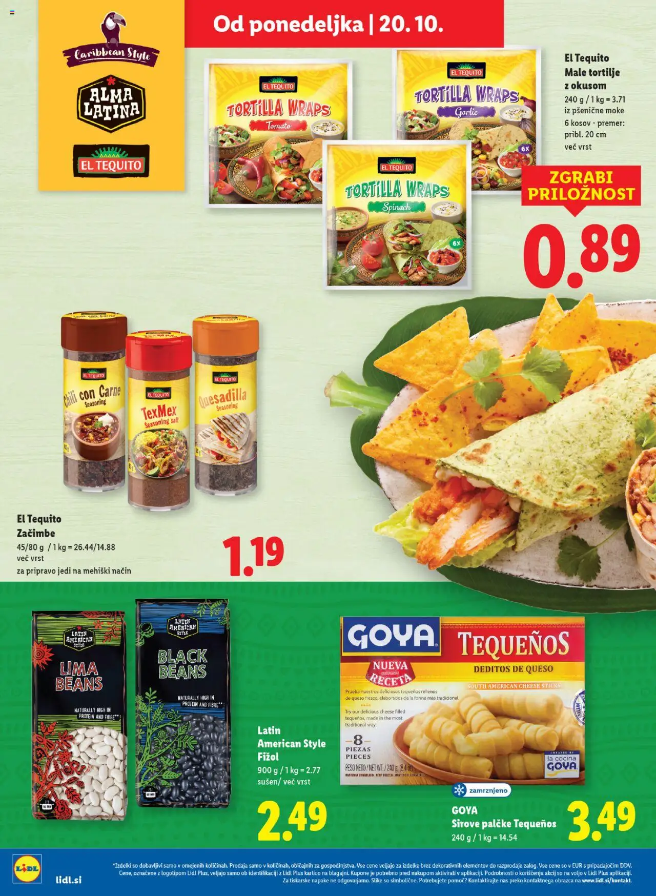Novi Lidl katalog ponudbe – veljaven od 16.10.2025 | Stran: 34 | Izdelki: Tortilje, Zacimbe