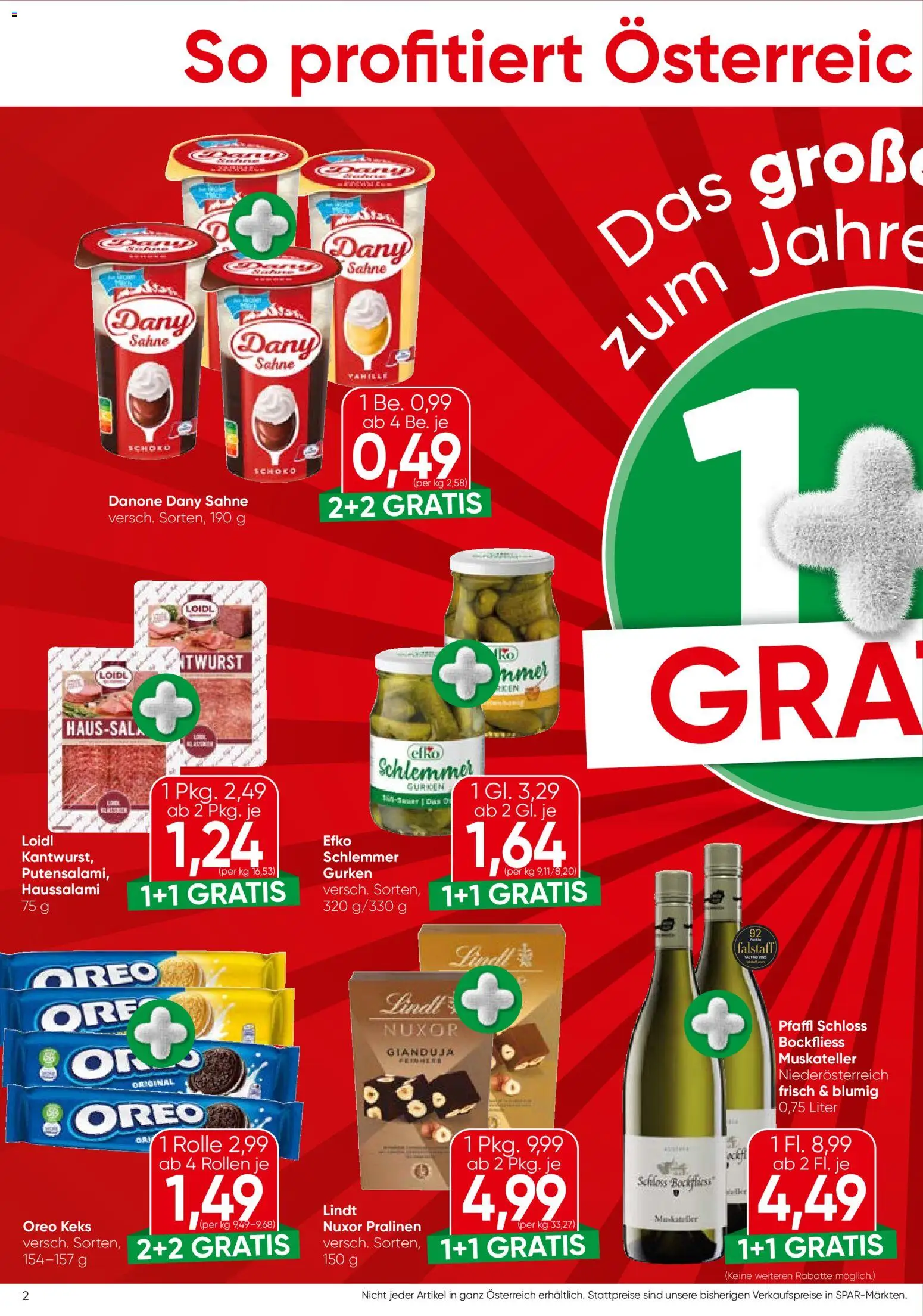Spar - Salzburg gültig ab 22.01.2026 | Seite: 2 | Produkte: Sahne, Gurken