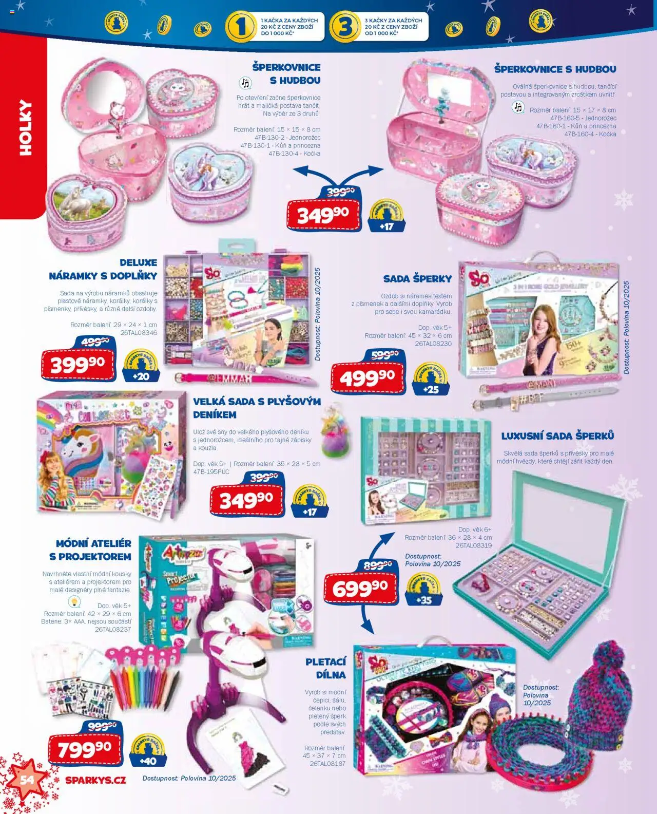 Sparkys katalog Vánoce od 01.10.2025 | Strana: 54 | Produkty: Korálky, Šperky, Šperkovnice, Deluxe