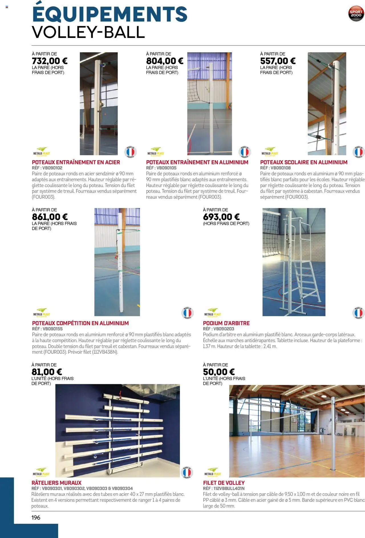  | Page: 196 | Produits: Tablette, Câble, Four, Filet de volleyball