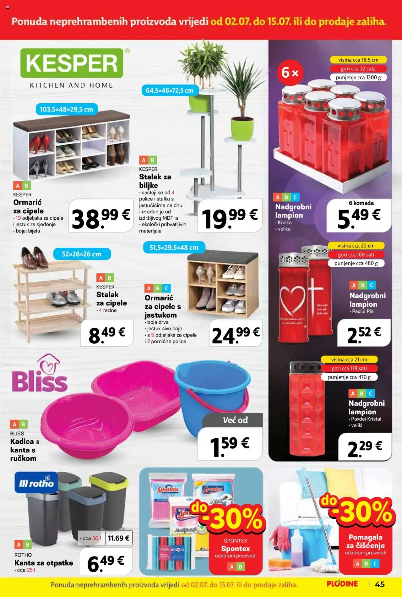 Plodine katalog | vrijedi od 02.07.2025 | Stranica: 45 | Proizvodi: Jastuk, Lampion