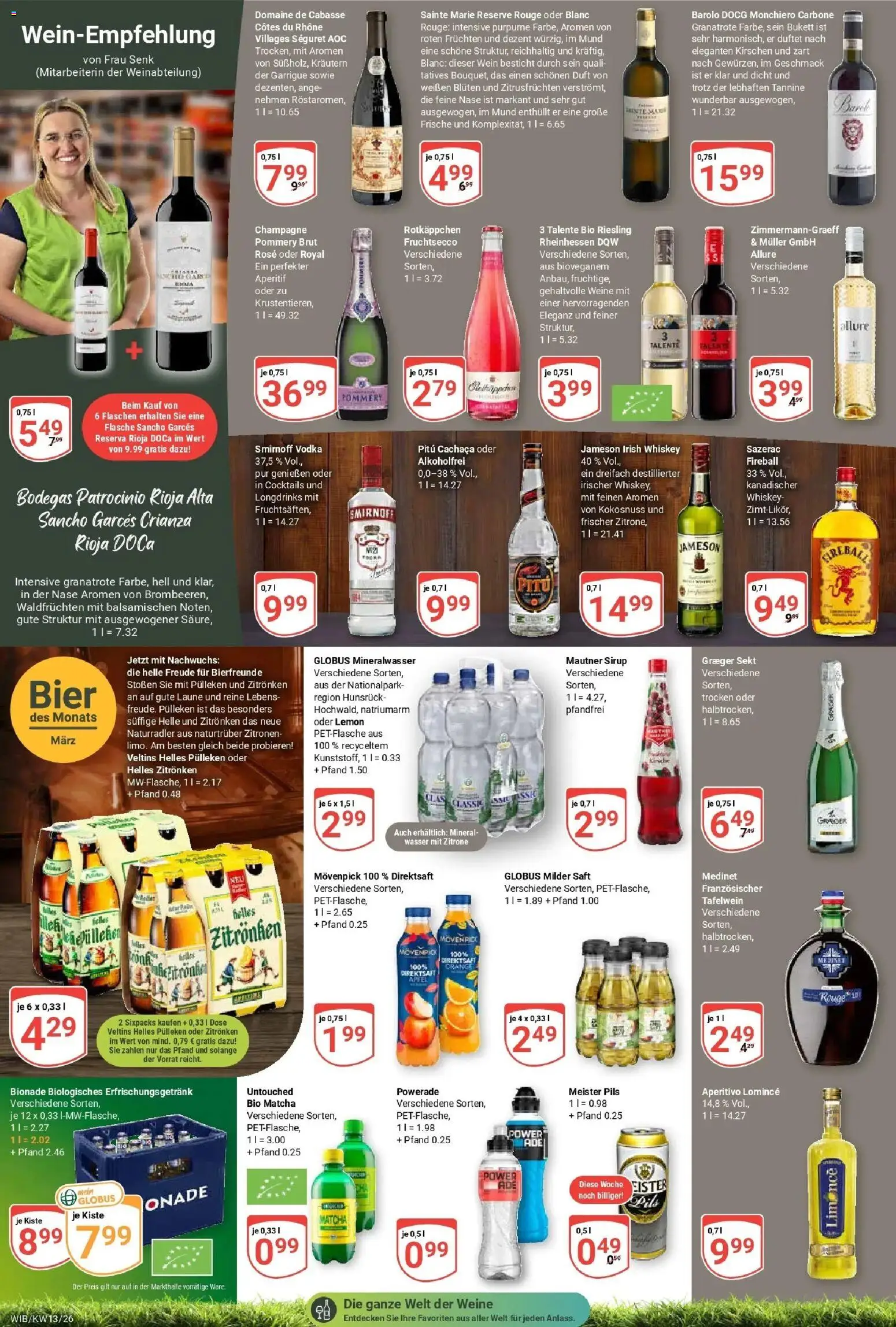 Globus prospekt Wiesbaden-Nordenstadt	 – gültig ab 23.03.2026 | Seite: 15 | Produkte: Sirup, Fruchtsecco, Saft, Vodka